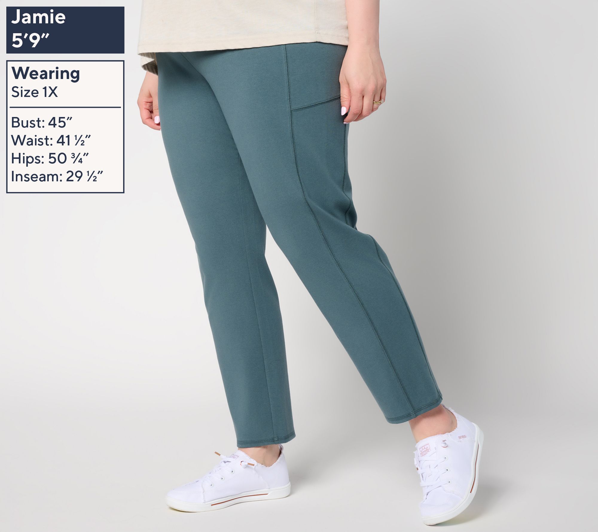 Denim & Co. Active Petite Duo Stretch Slim Straight Ankle Pant