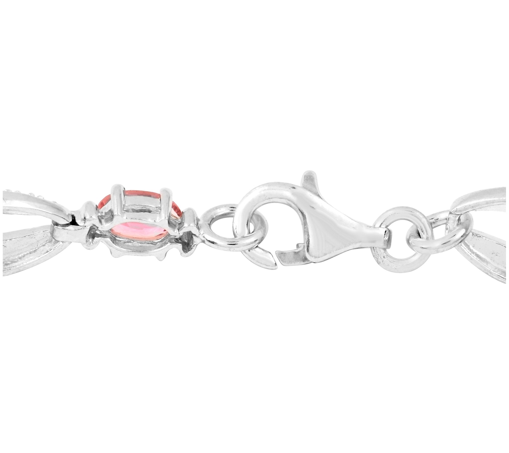 Affinity Gems Sterling Silver Pink Tourmaline Oal Bracelet