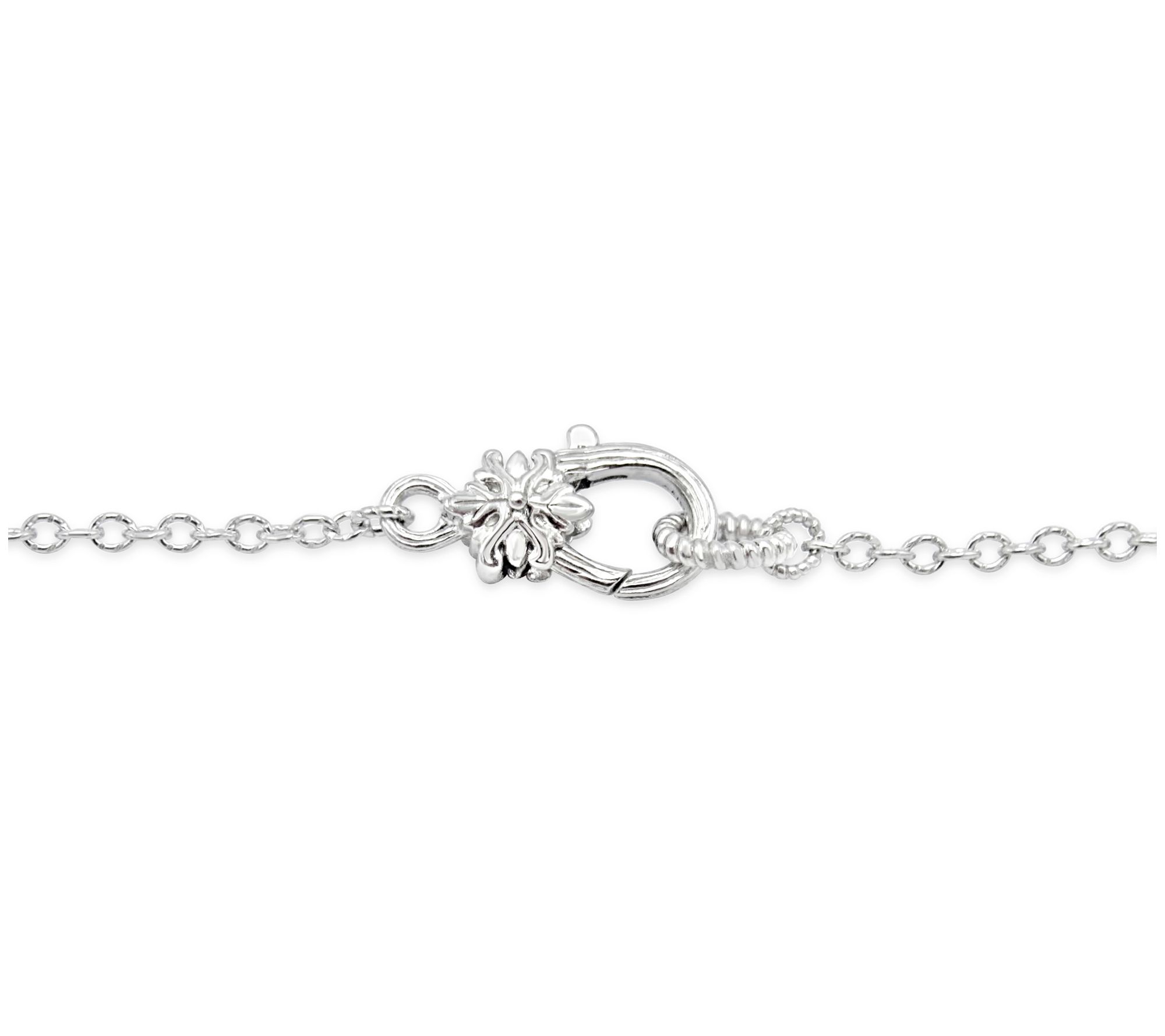 Ariva Sterling Silver Filigree Heart Ankle Bracelet