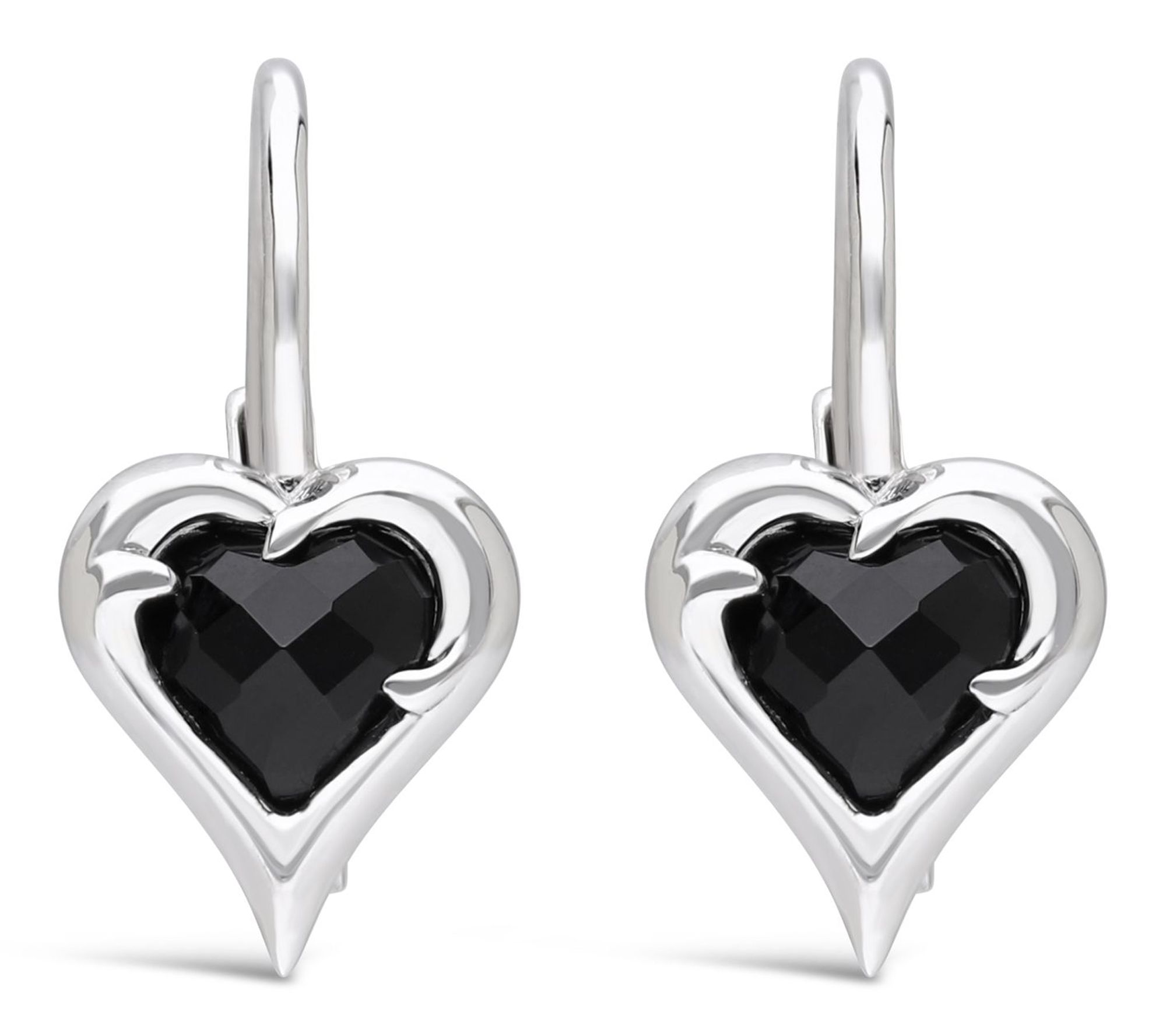 Margo Manhattan Sterling Silver Onyx Love Earrings