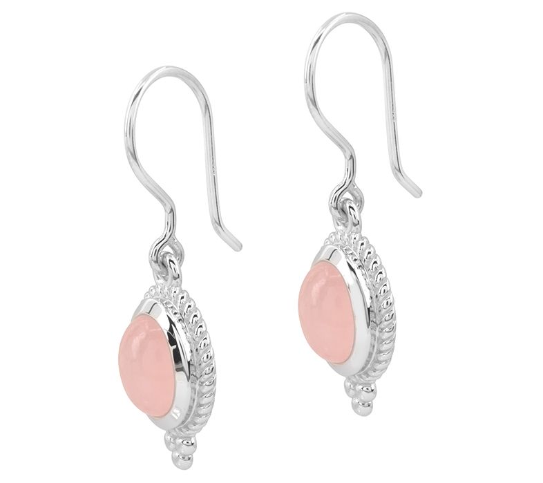 Affinity Gems Rose Quartz Dangle Earrings, Sterling Silver