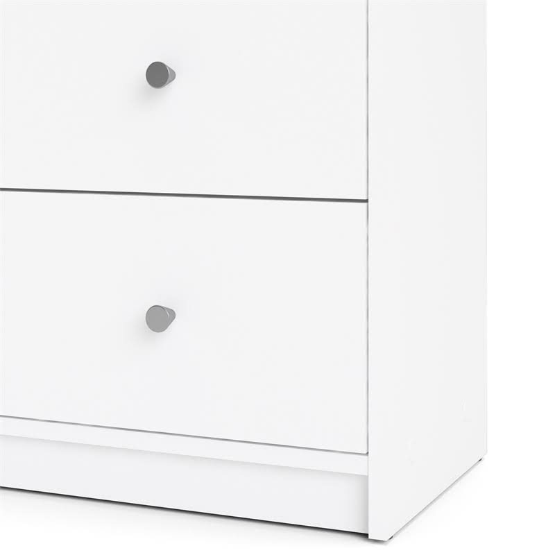 Levan Home Contemporary Wide 6 Drawer Double Bedroom Dresser in White