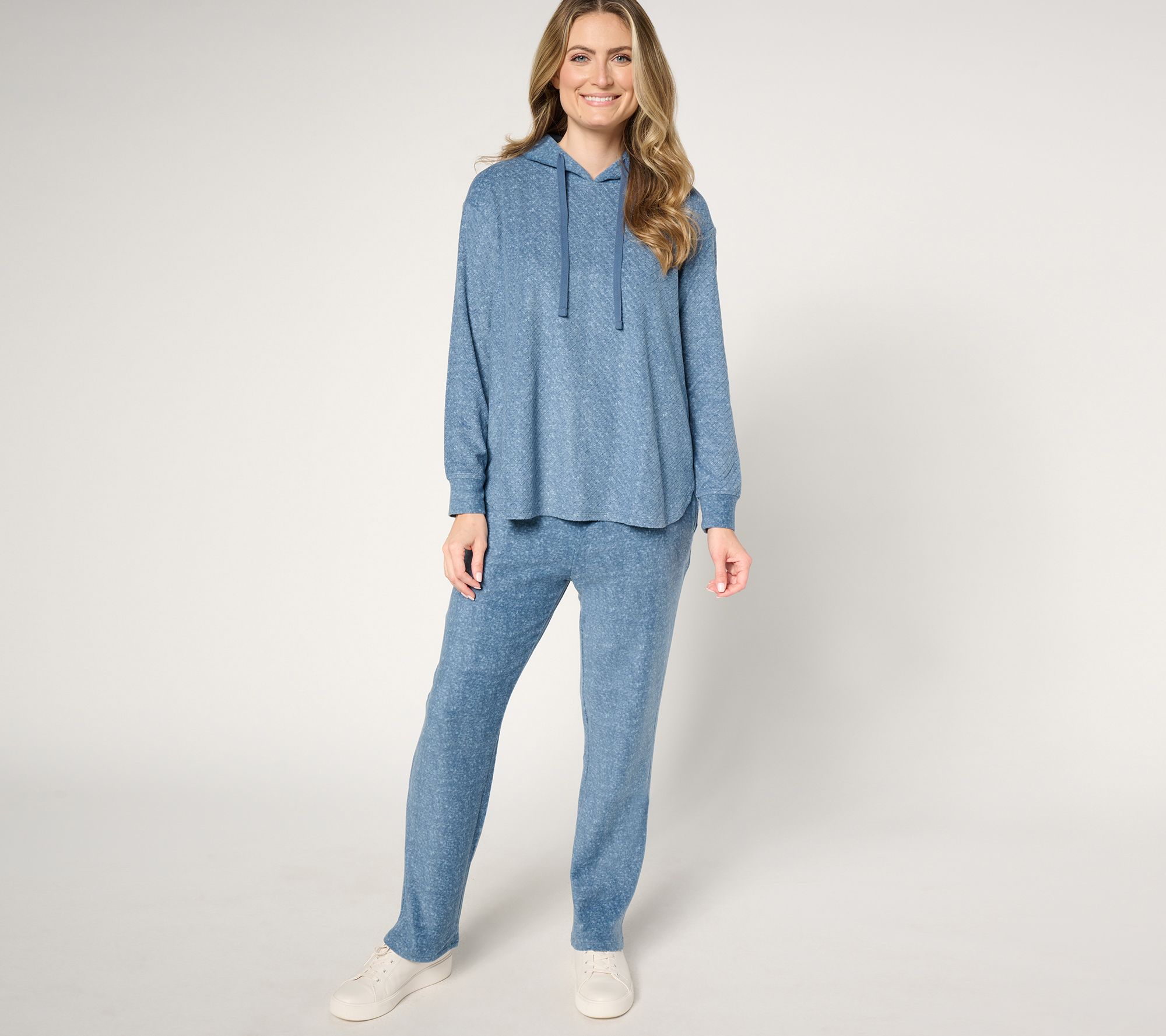 Stan Herman Diamond Stretch Fleece Hooded Lounge Set