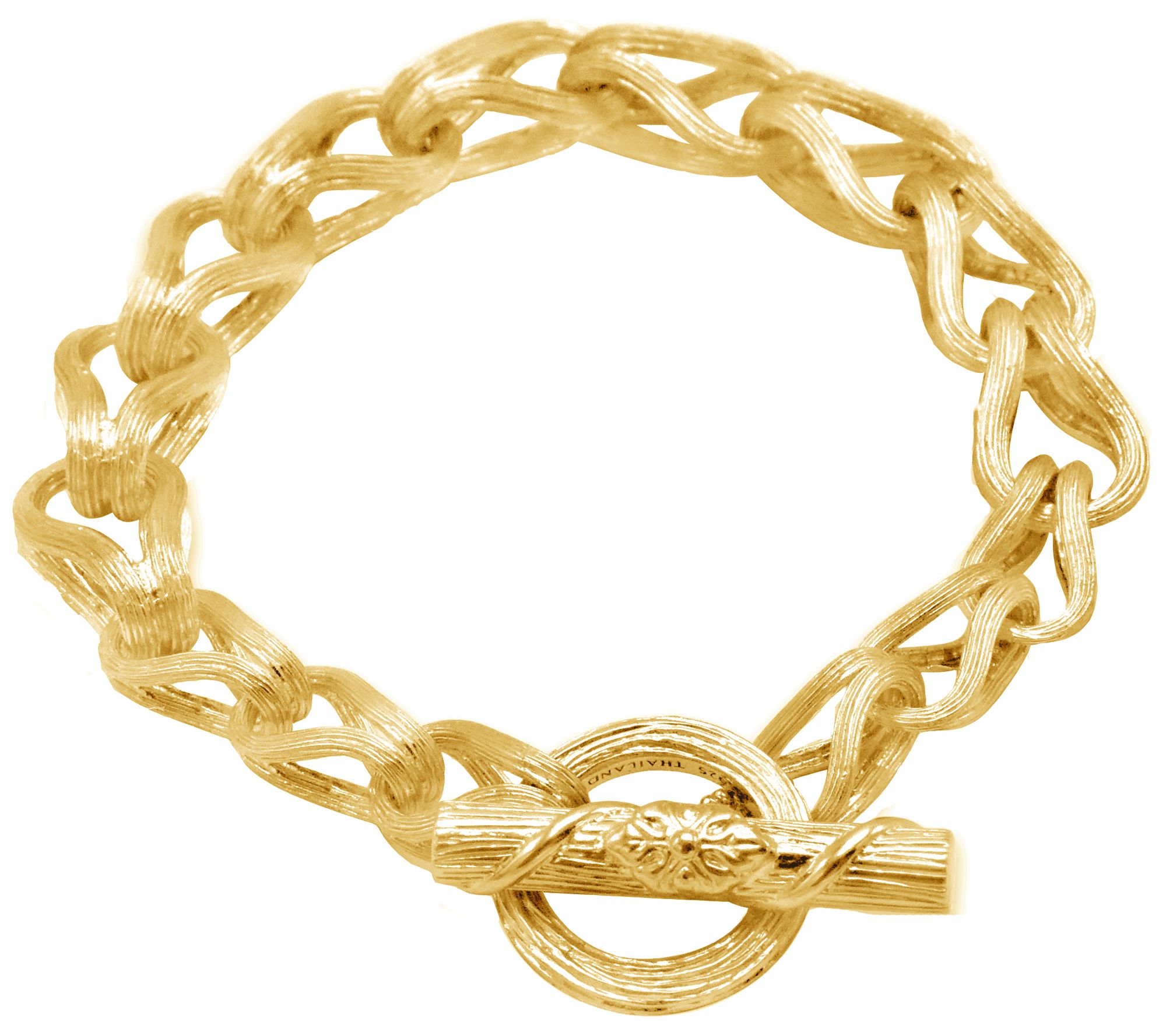 Ariva Sterling Silver & 14K Gold Clad TexturedLink Bracelet