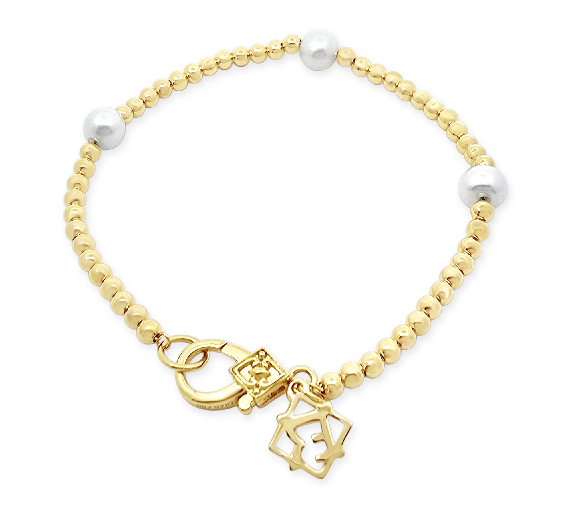 Elyse Ryan 14K Gold Clad Cultured Pearl & BeadBracelet