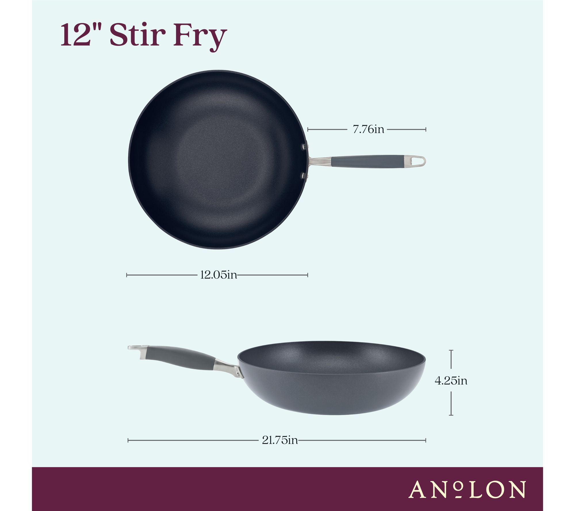 Anolon Advanced Home Hard-Anodized Nonstick Stir Fry Pan, 12in