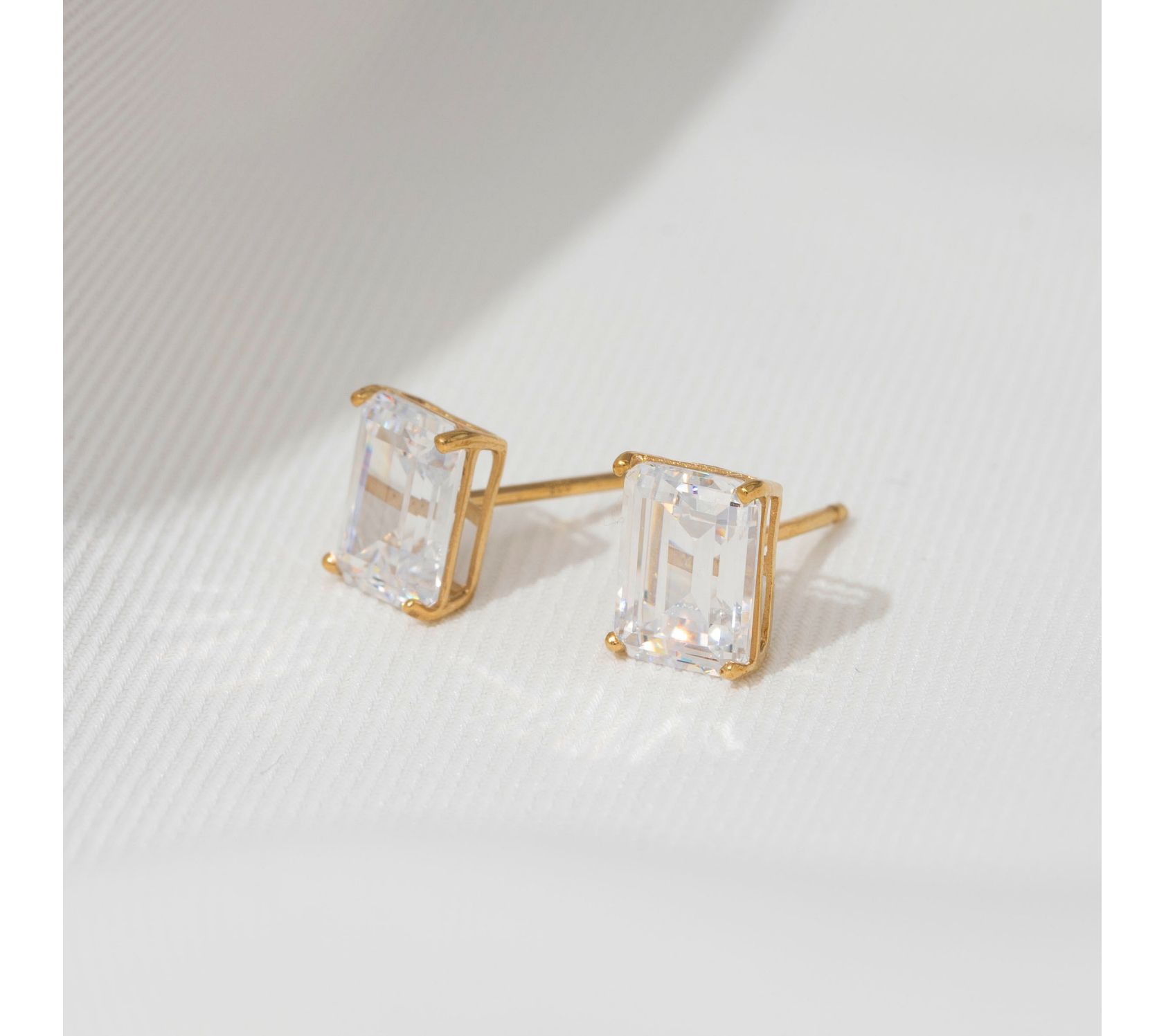 Diamonique 3.00 cttw Stud Earrings, 14K Gold