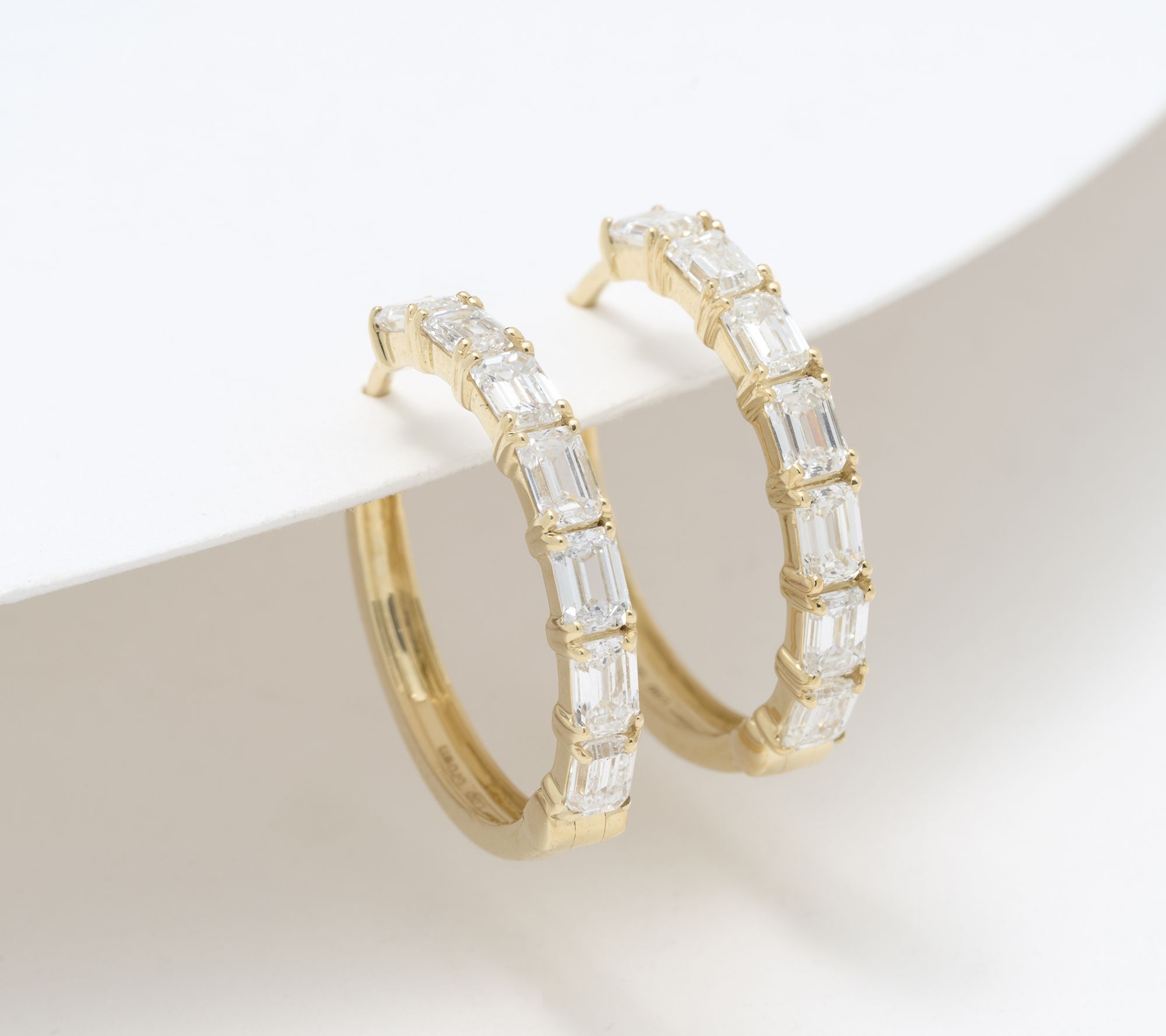 Fire Light Lab Grown Diamond Emerald Cut 2.00 cttw Earrings, 14K