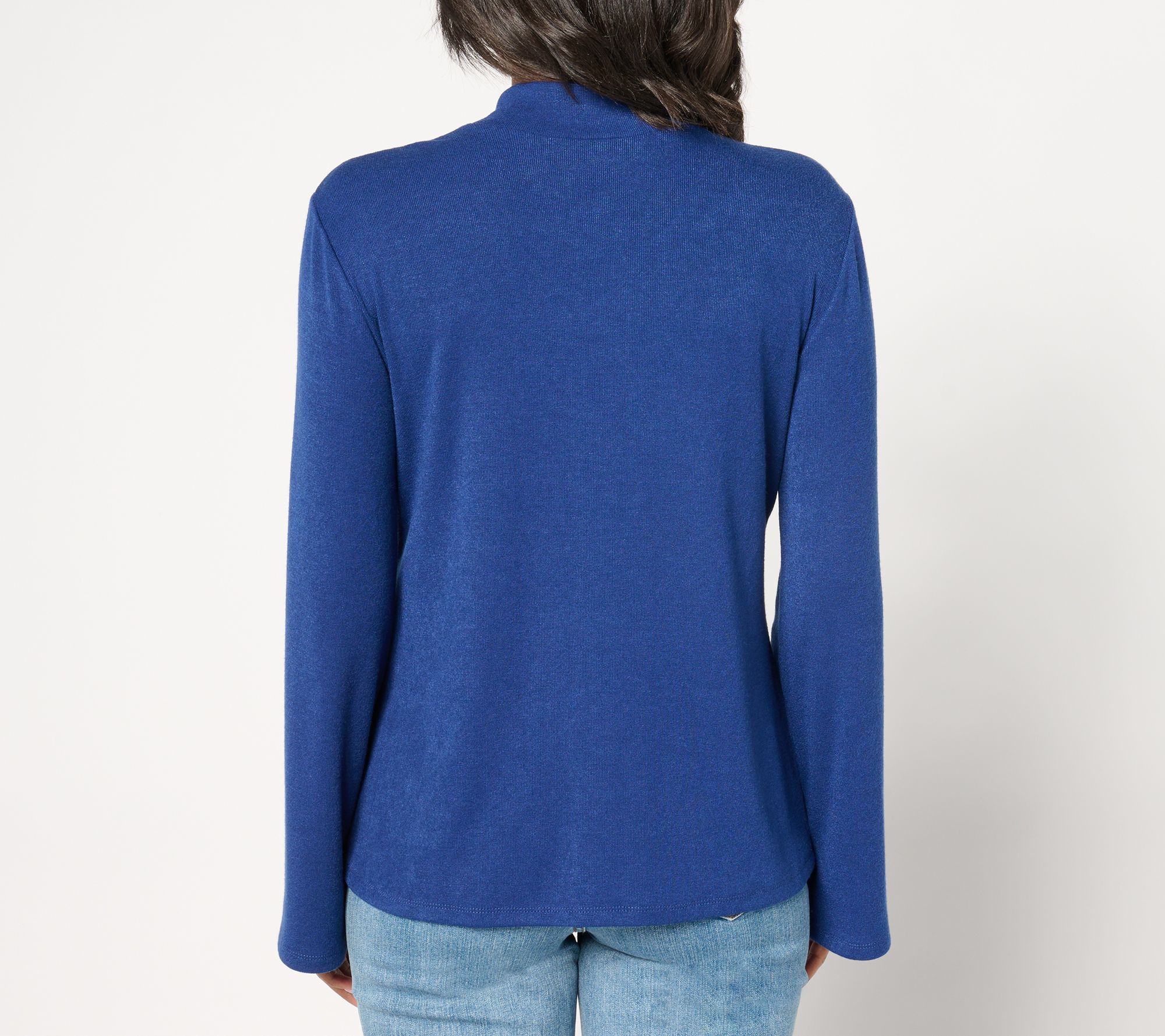 Dennis Basso Luxe Mock Neck Sweater with Bell Sleeves