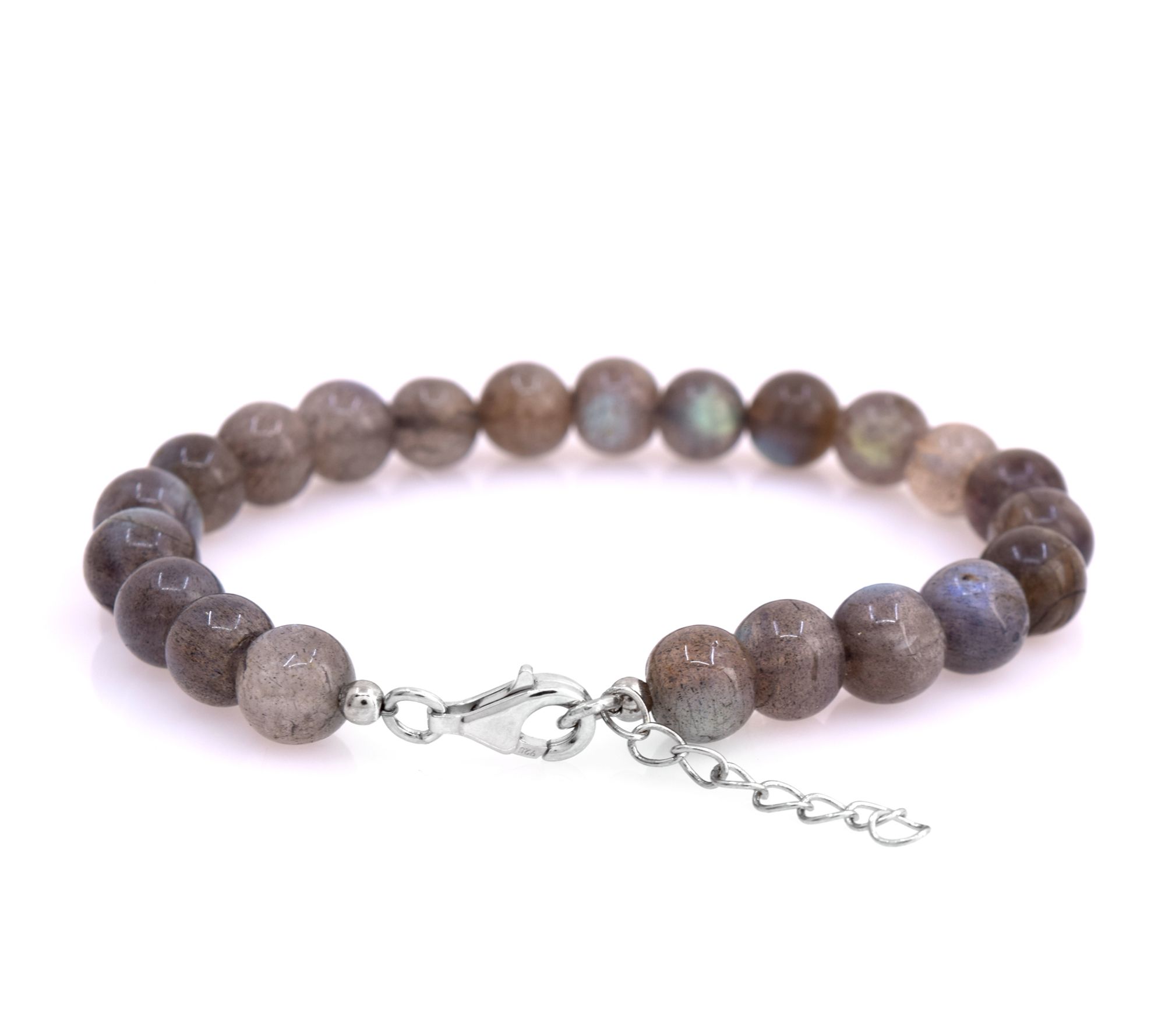 Sterling Silver Labradorite Beaded Bracelet