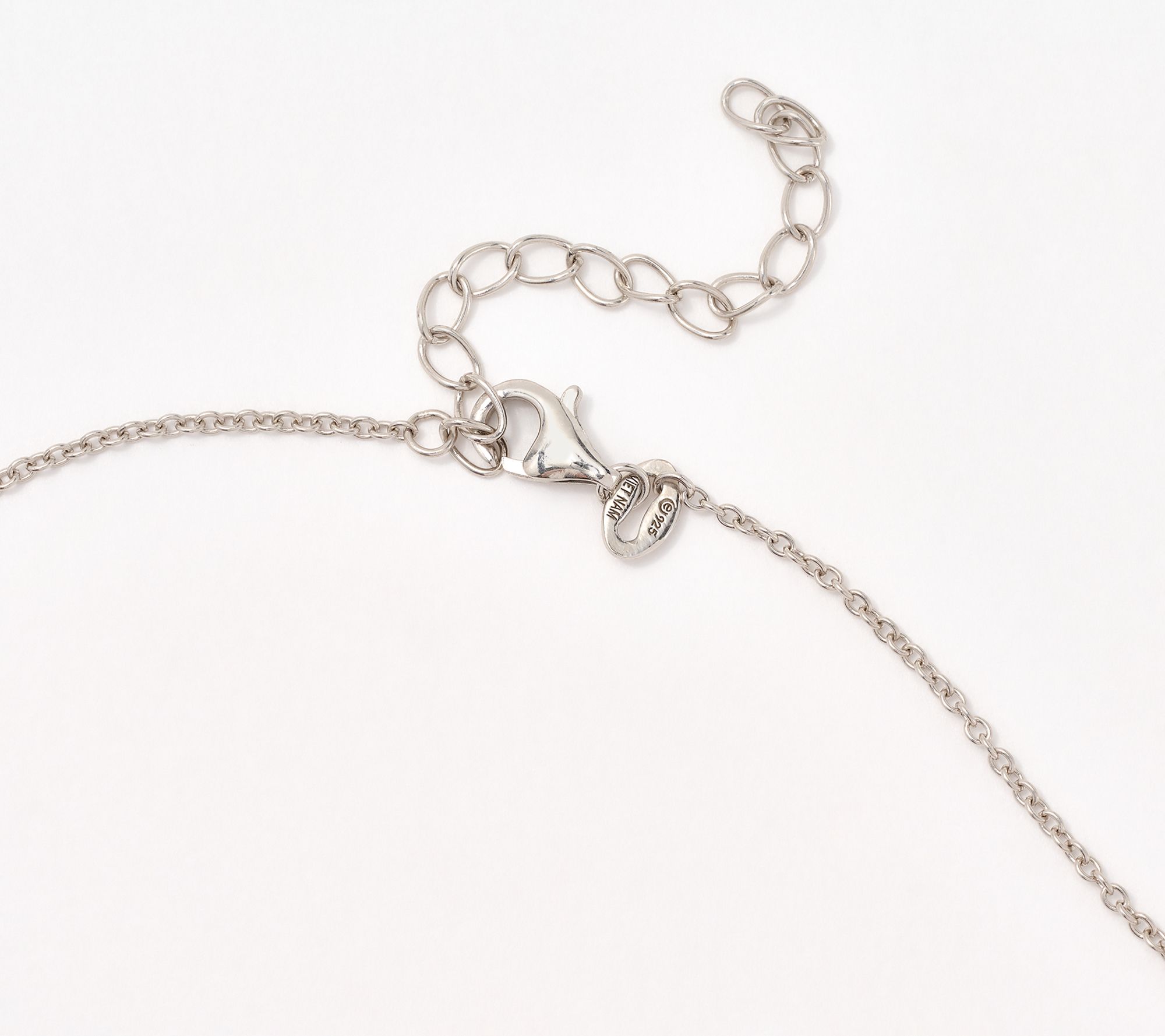 Diamonique Classics Round Station Necklace, Sterling Silver