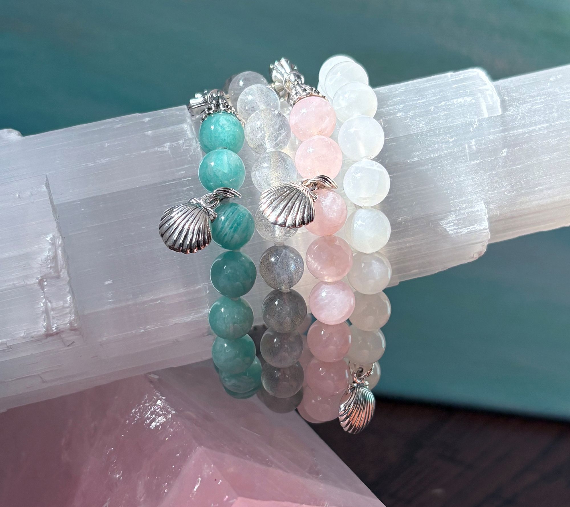 Third Person Sterling Silver Sea & Soul Gemstone Bead Bracelet