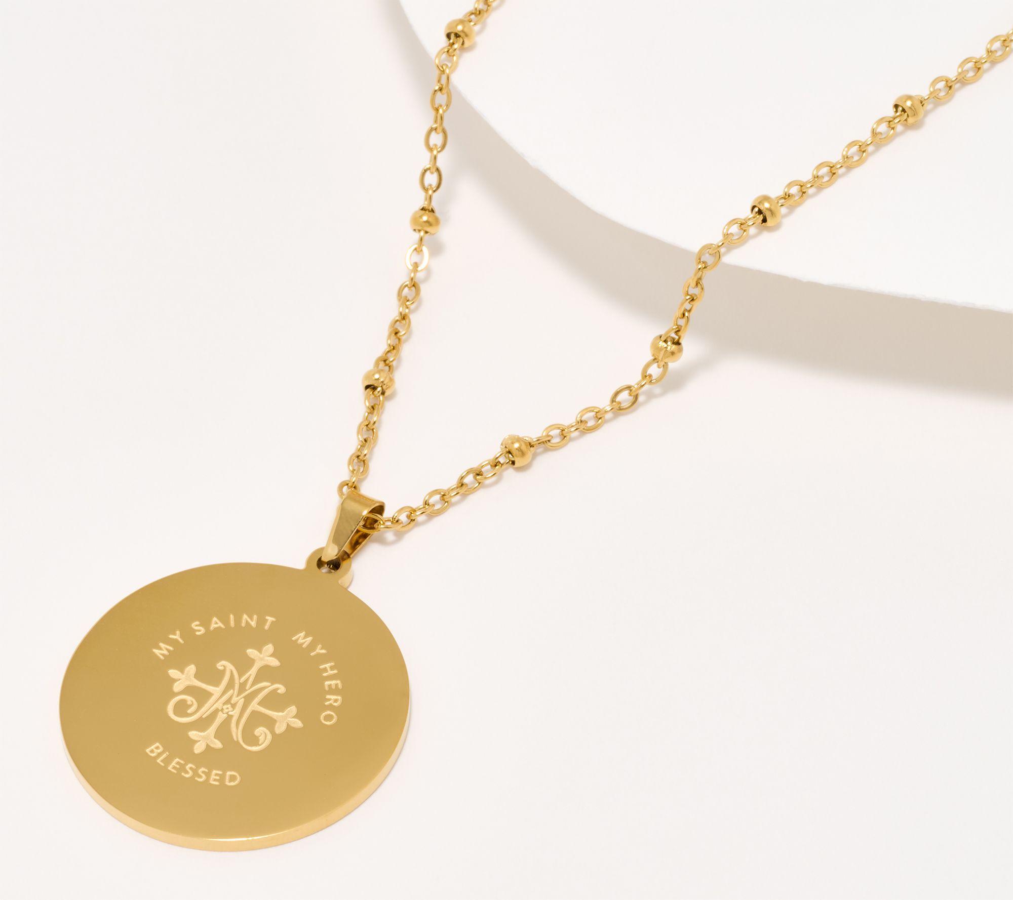 My Saint My Hero Lord's Prayer Medallion Necklace