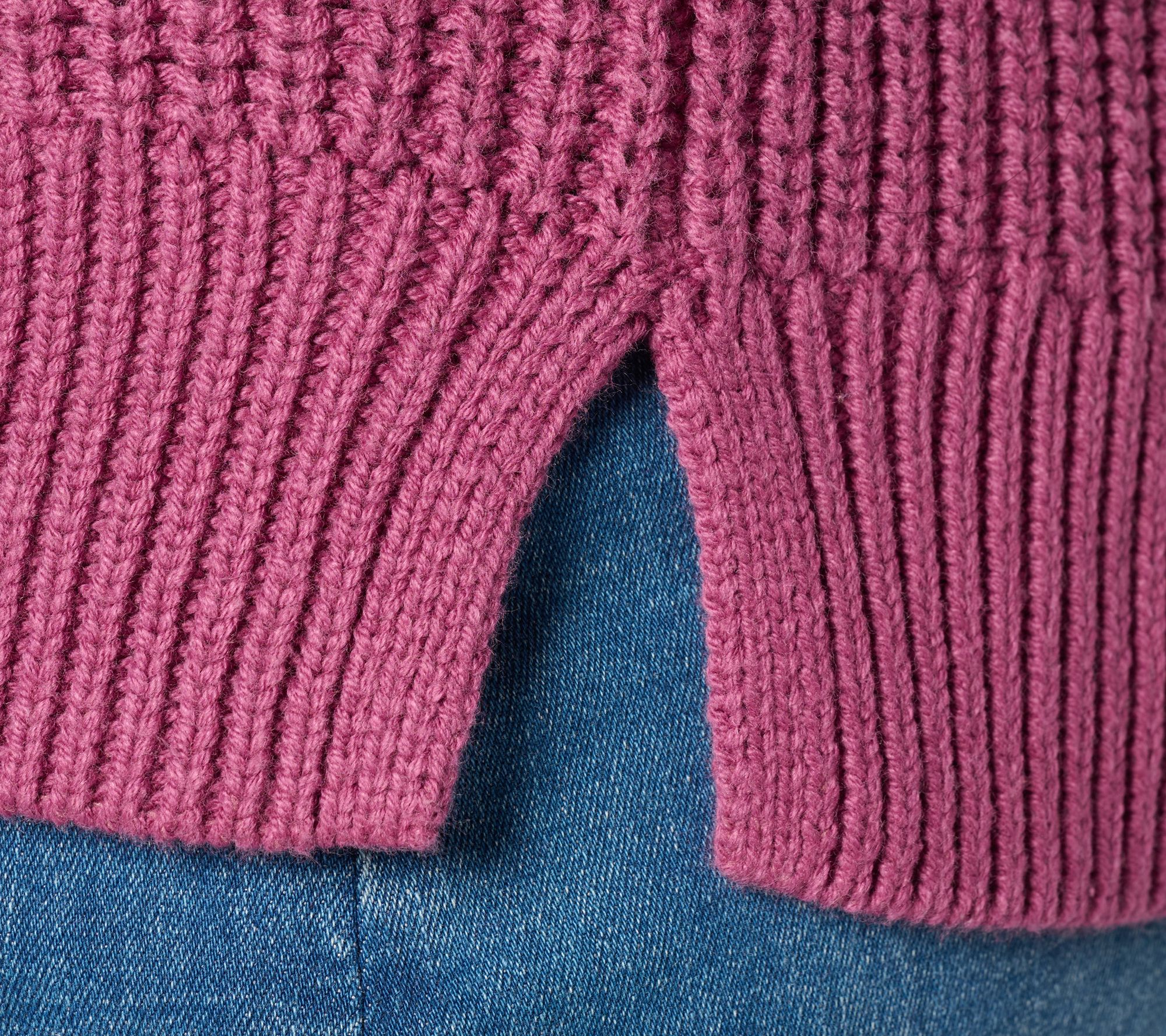 Belle by Kim Gravel Chunky Shaker Knit Bishop Sleeve Sweater