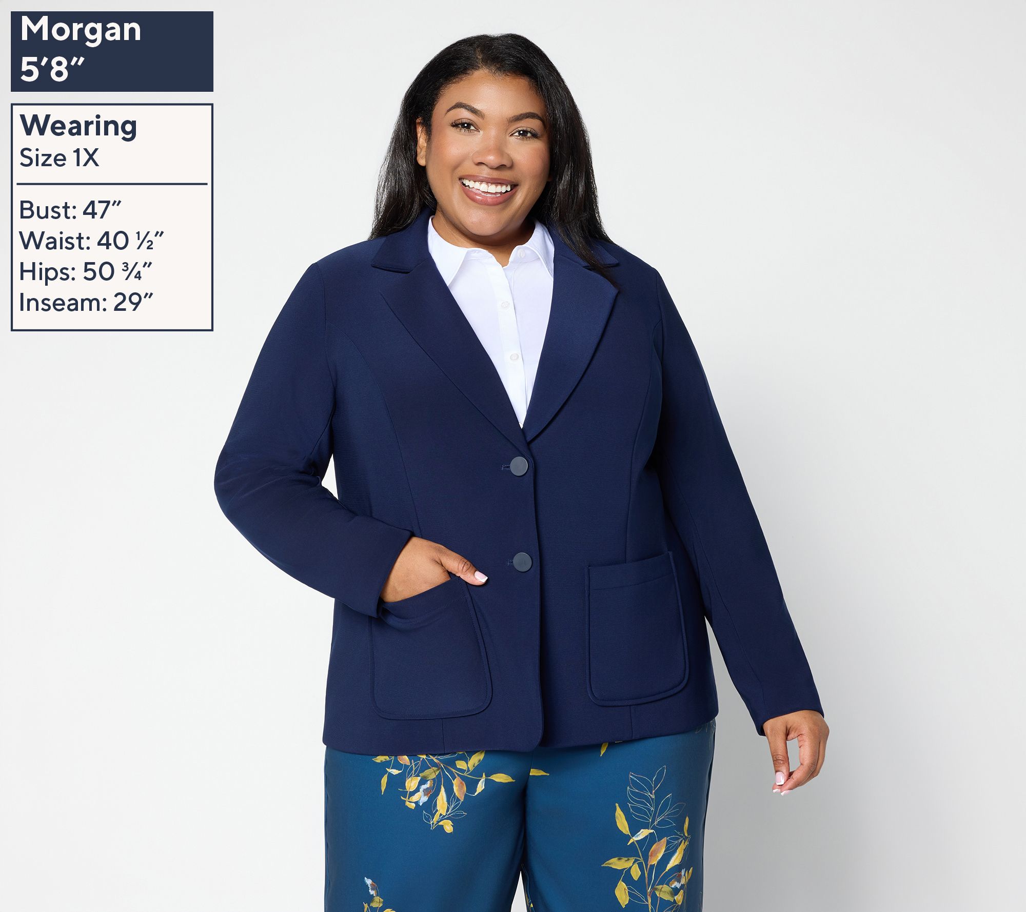 Susan Graver Petite Brushed Back LK Fusion Notch Collar Blazer