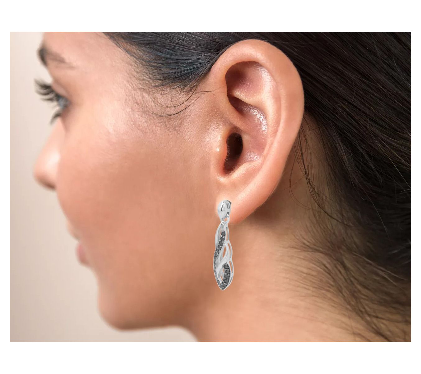 Affinity Gems Black Spinel Dangle Earrings, Sterling Silver