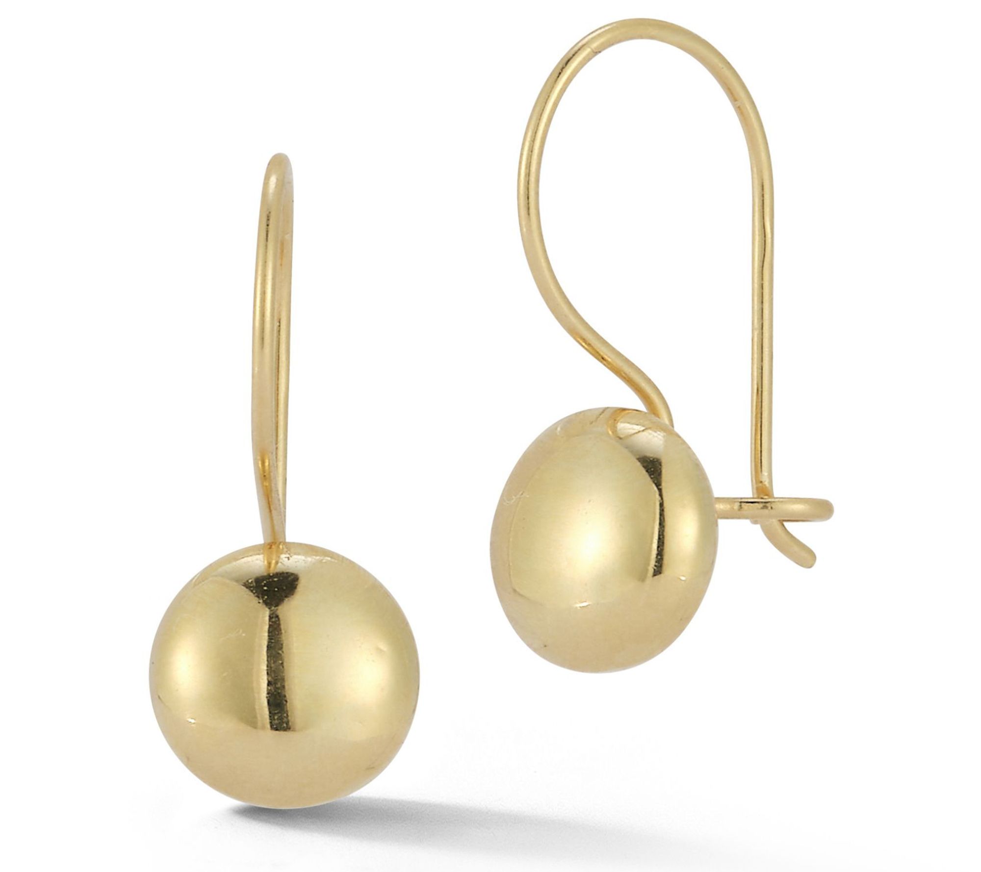 Luminosa Gold Polished Ball Threader Earrings, 14K