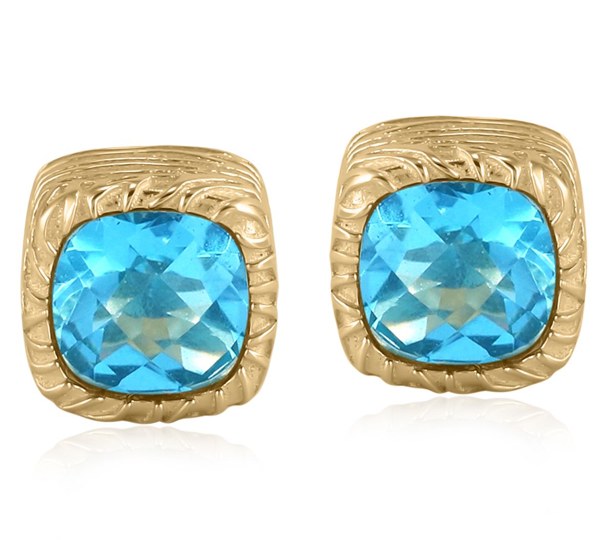 Christian James by Scott Grimes 14K Clad Cushion Cut Earrings
