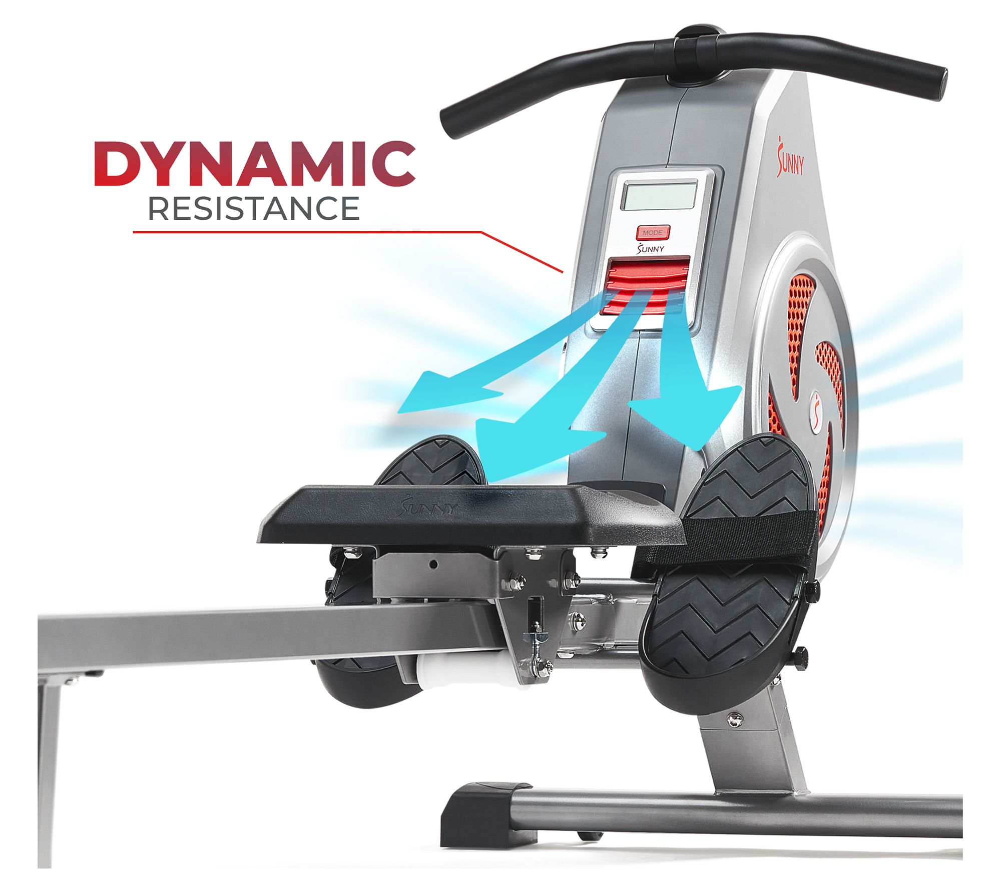 Sunny Health & Fitness Dynamic Air Rower w/ Sun nyFit App