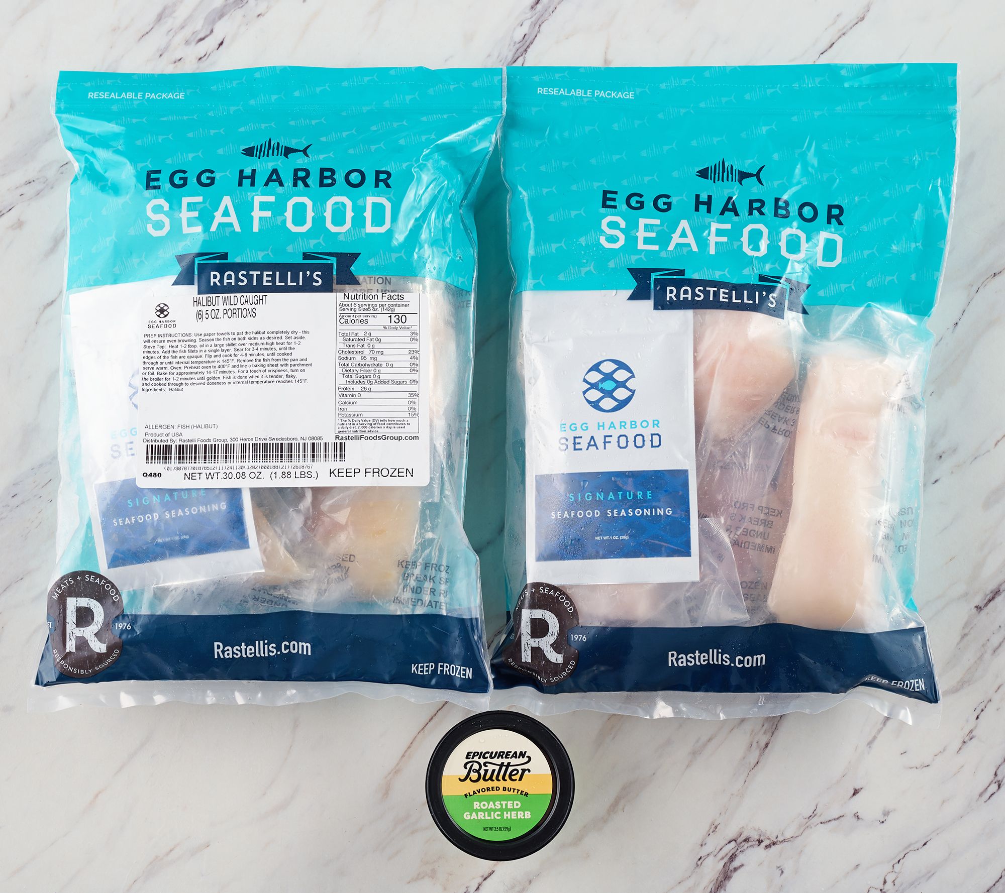 SH12/8 Egg Harbor (12) 5oz Halibut Filets with Butter Auto-Delivery