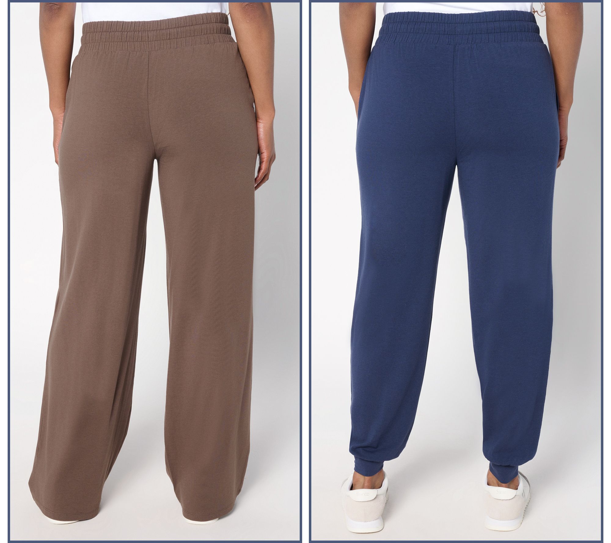 AnyBody Regular Cozy Knit 2-Pack Jogger and Full Length Pants