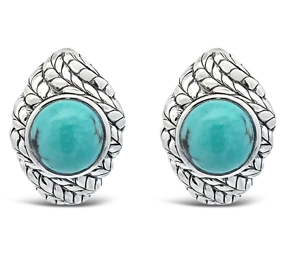 Tiffany Kay Studio Sterling Turquoise Huggie Hoop Earrings