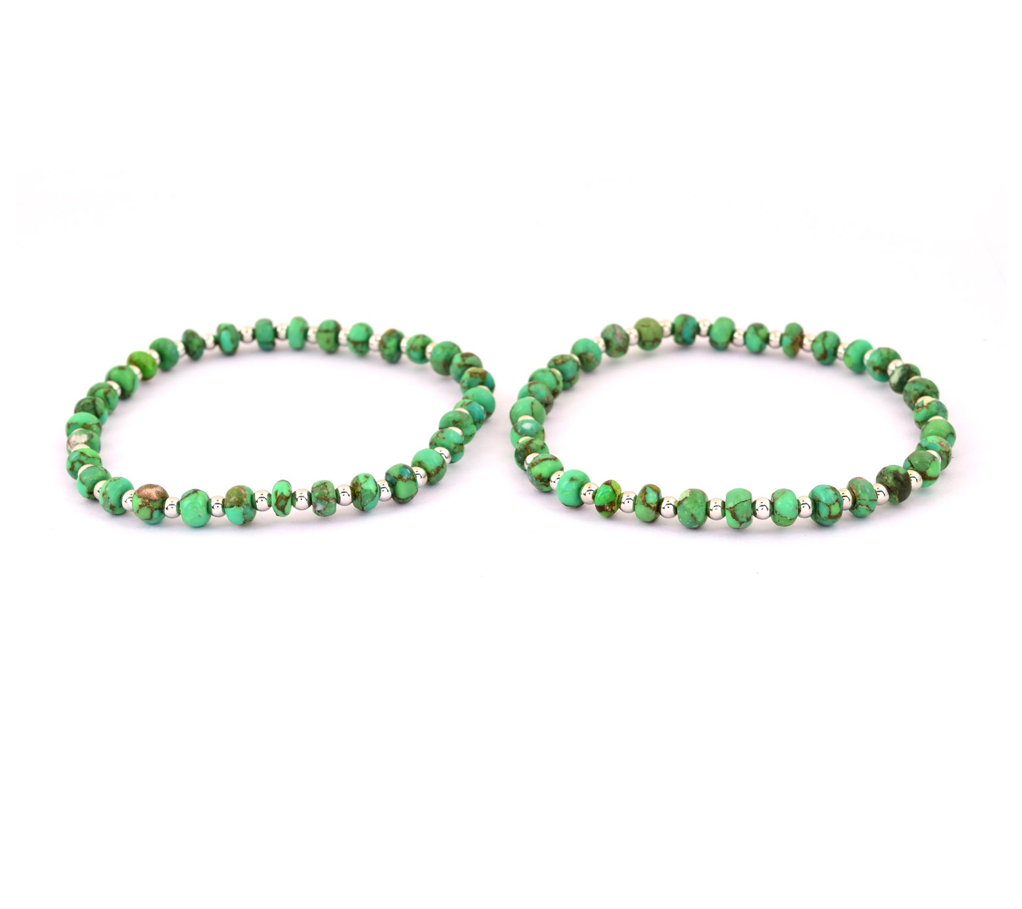 Affinity Gems Turquoise Set of 2 Endless Bracelets, Sterling