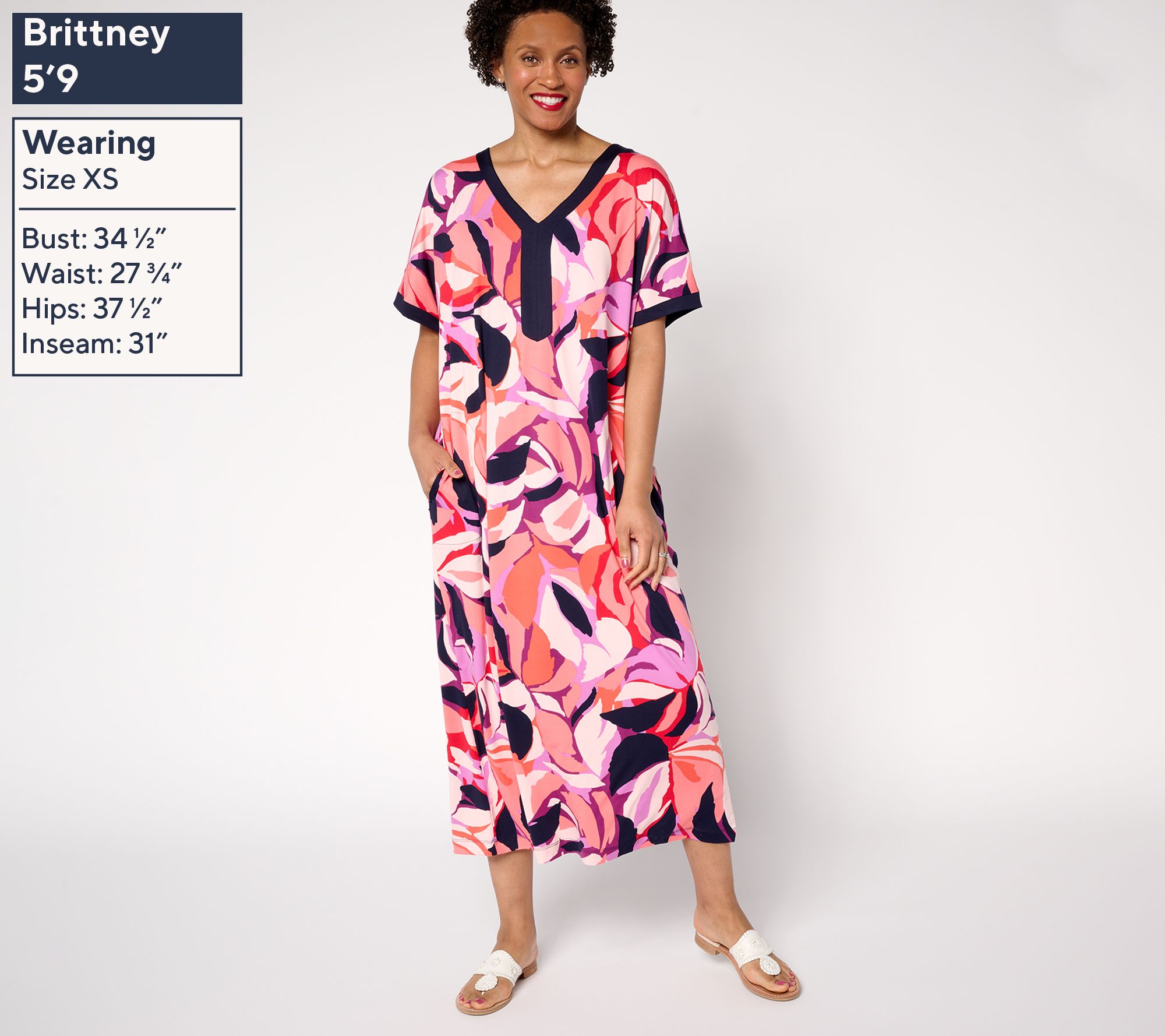 Stan Herman Palm Paradise Peached Jersey Caftan