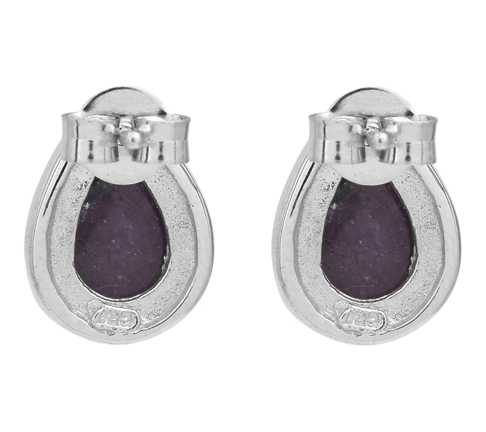 Affinity Gems Ruby Zoisite Stud Earrings, Sterling Silver