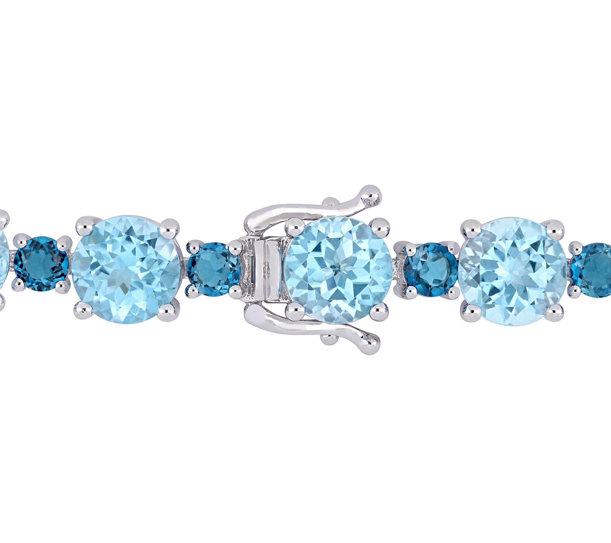 Sterling 37.10 cttw Sky Blue Topaz Tennis Bracelet