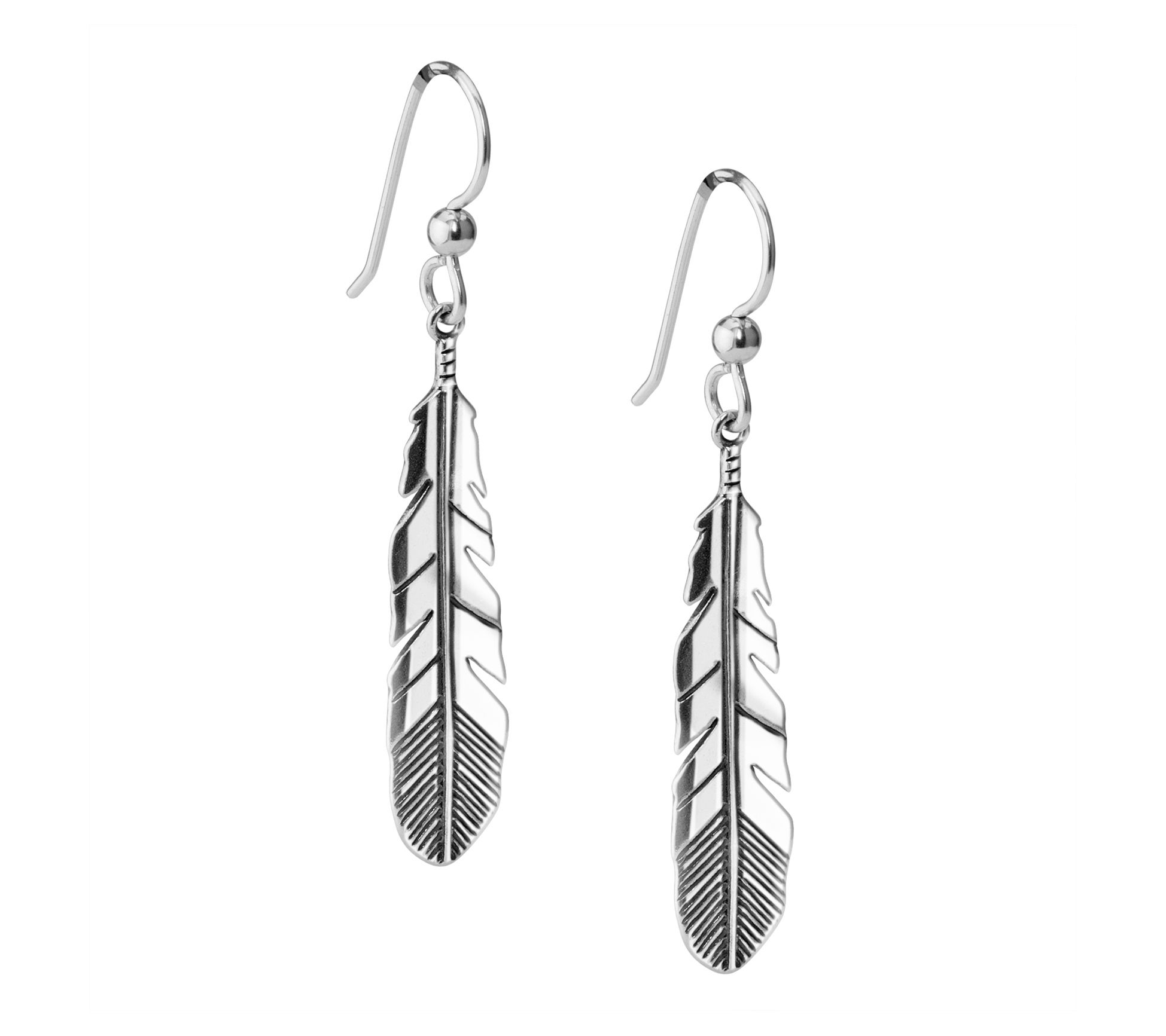 American West Classics Sterling Silver Feather Earrings