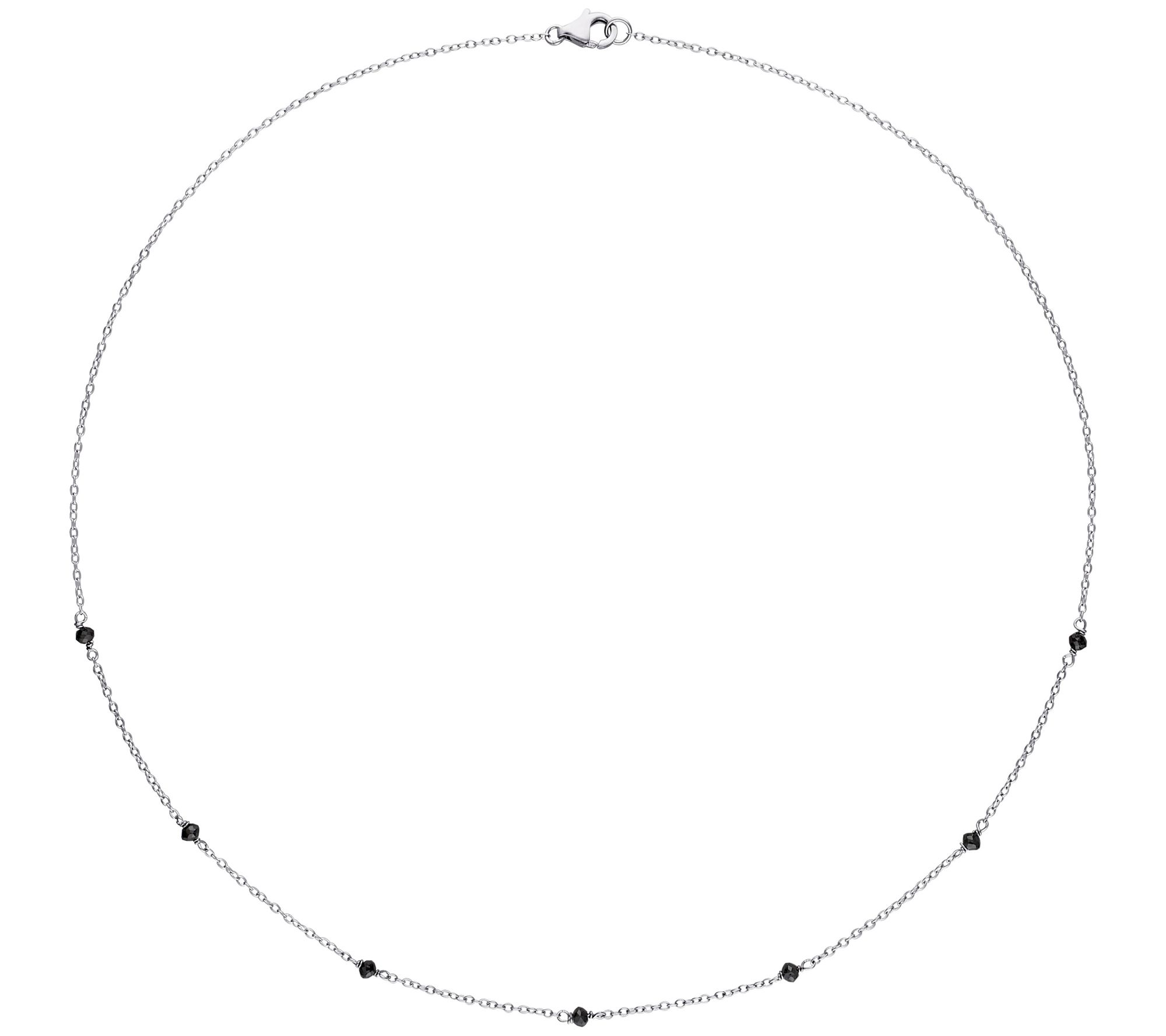 Affinity 0.95 cttw Black Bead Diamond Necklace, Sterling