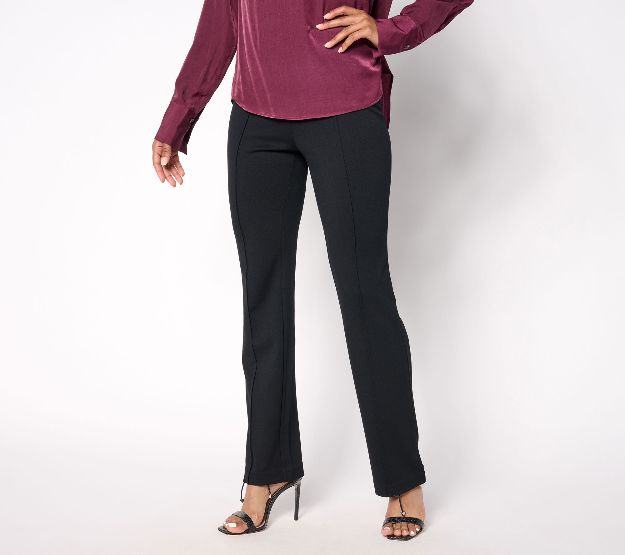 BEAUTIFUL by Lawrence Zarian Regular Ponte Pull-On Front Seam Pant