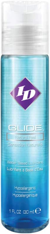 ID Lubricants Glide 128 Fl Oz Natural Feel Water-Based Personal Lubricant, Clear, 128 Oz