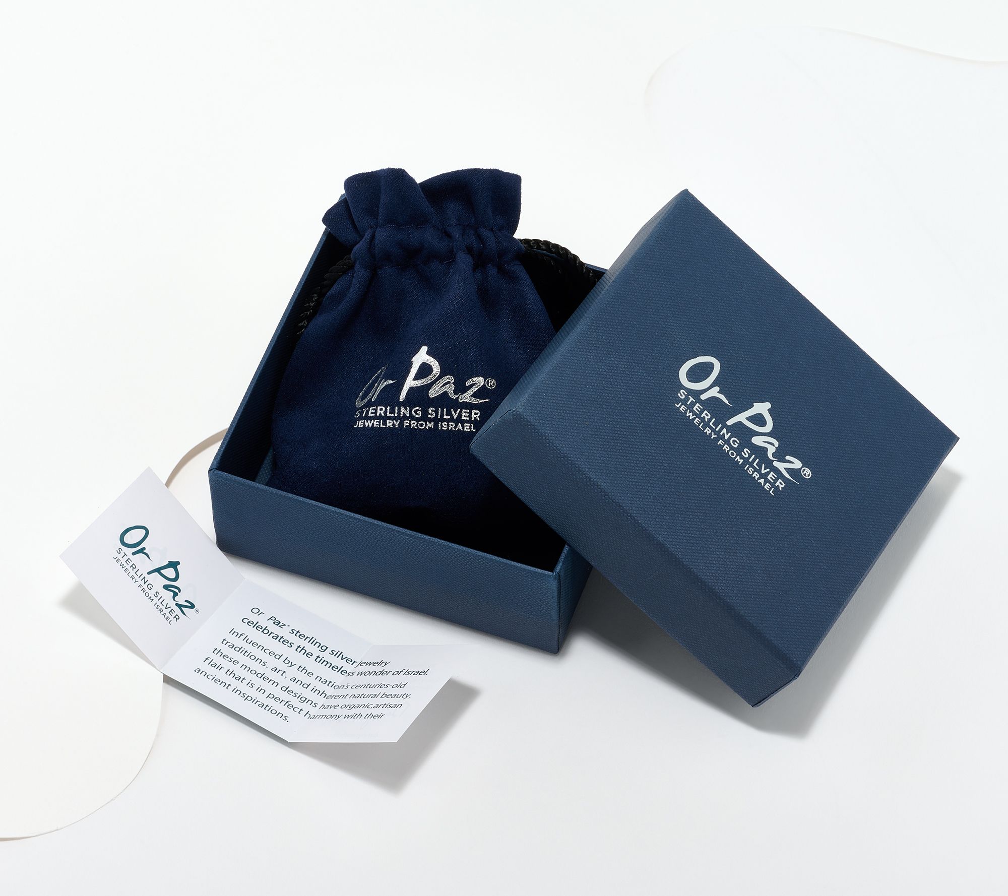 Or Paz Sterling Silver Two-Tone Elongated Heart Necklace, 7.5g