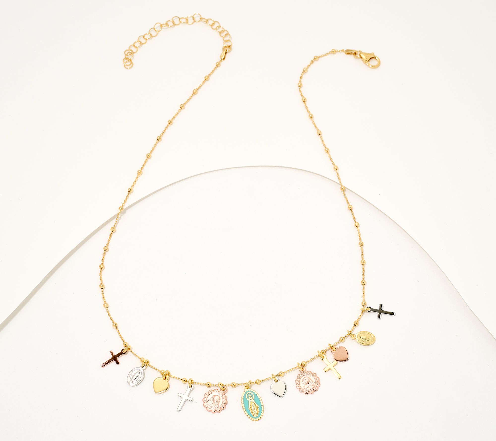 David Markstein Sterling Silver Heart & Cross Charm 17 + 3