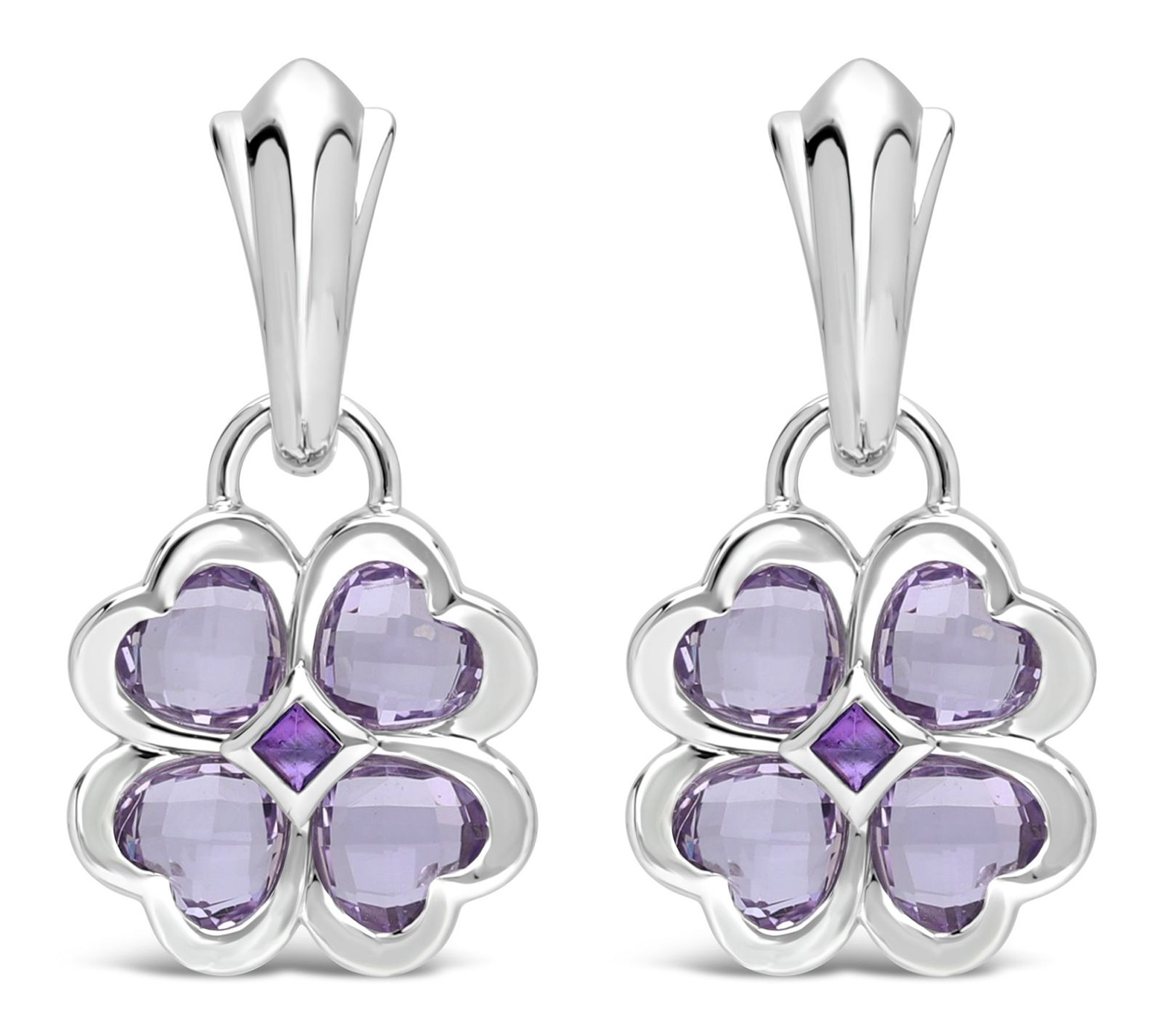Margo Manhattan Sterling Amethyst Lucky in LoveEarrings