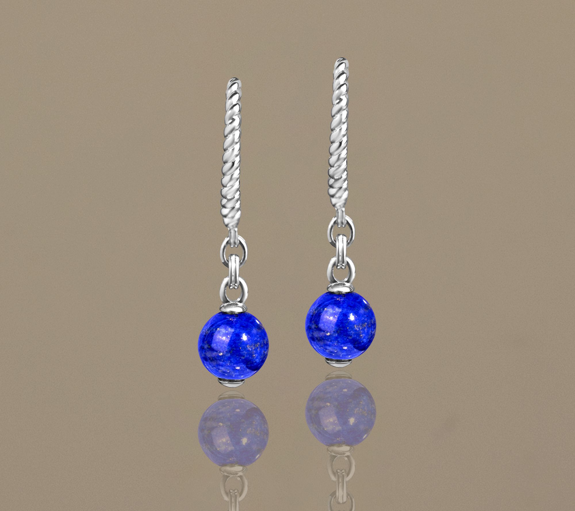 Christian James Sterling Silver Gemstone Bead Earrings