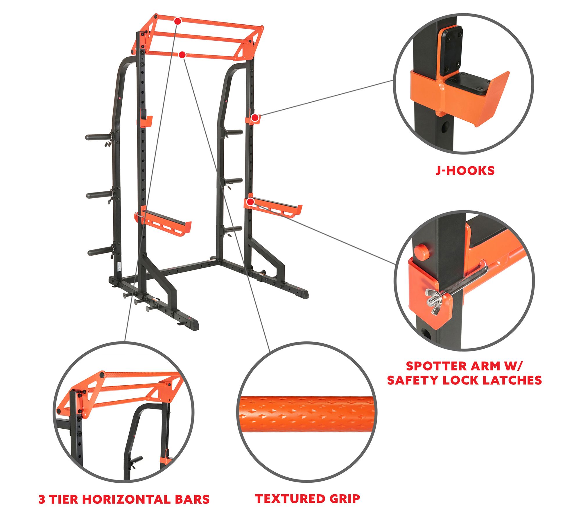 Sunny Health & Fitness Power Zone Half Rack Pow er Cage