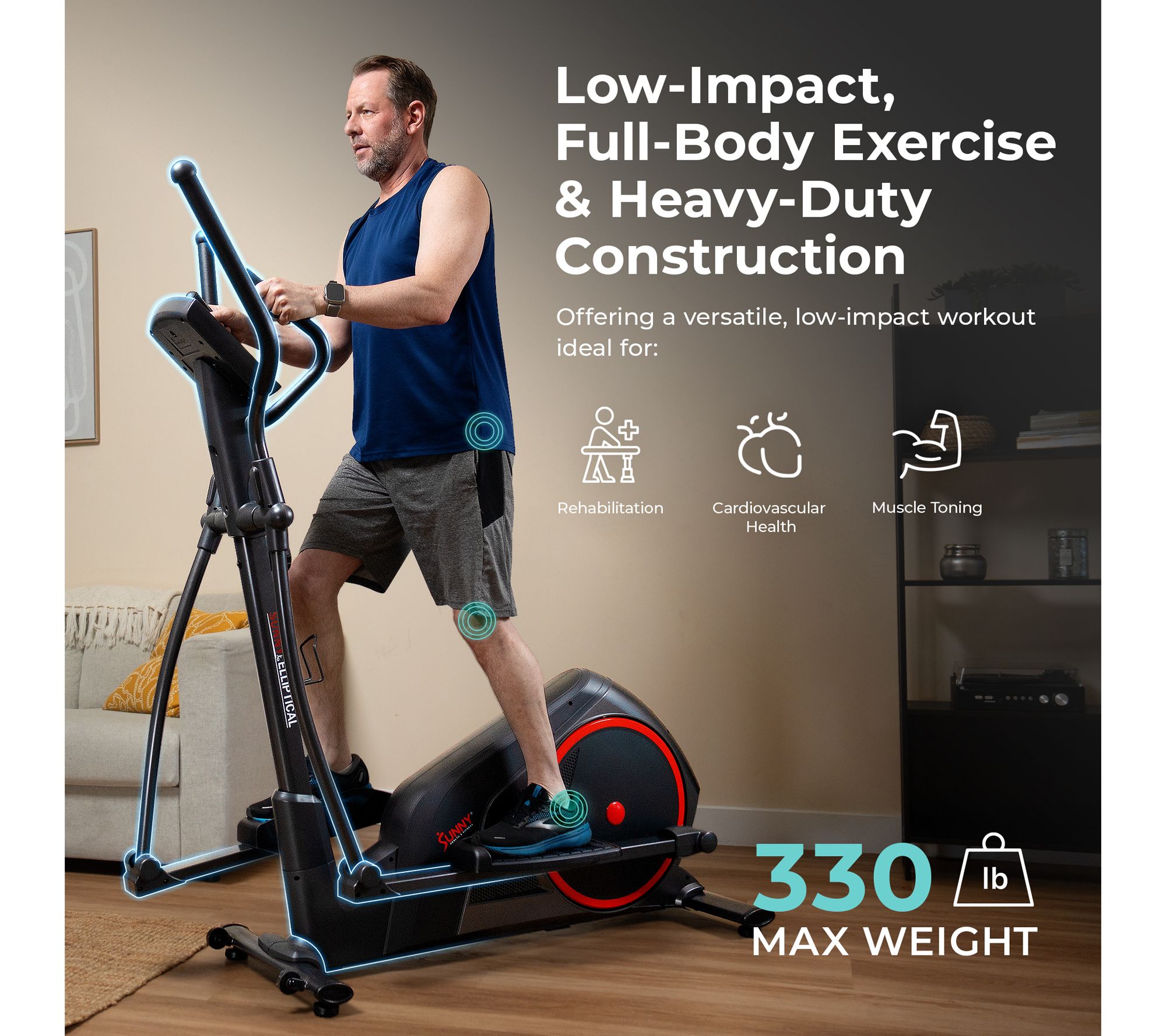 Sunny Smart Heavy-Duty Elliptical Training Machine