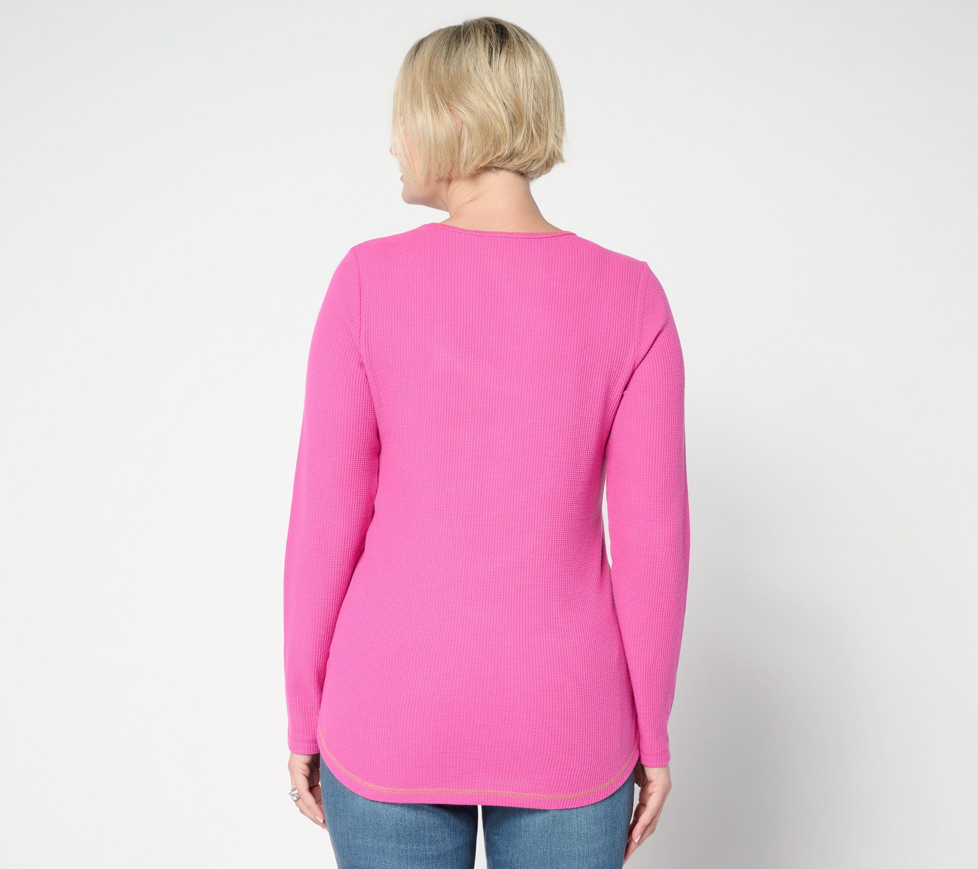 Quacker Factory Triple Treat Waffle Contrast Trim Top