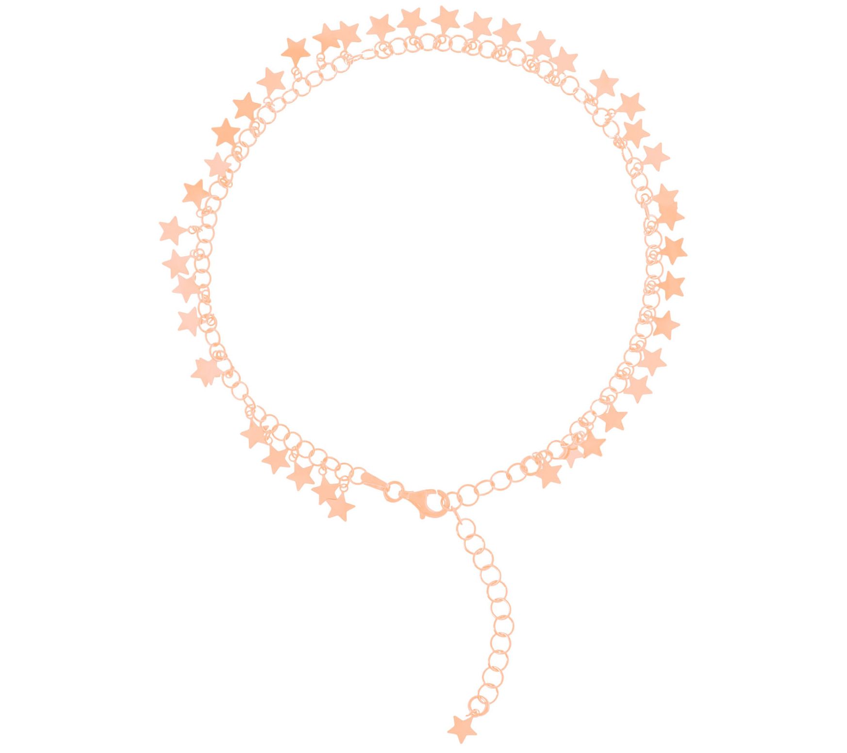 Veronese 18K Gold Plated Star Ankle Bracelet, 3.5g