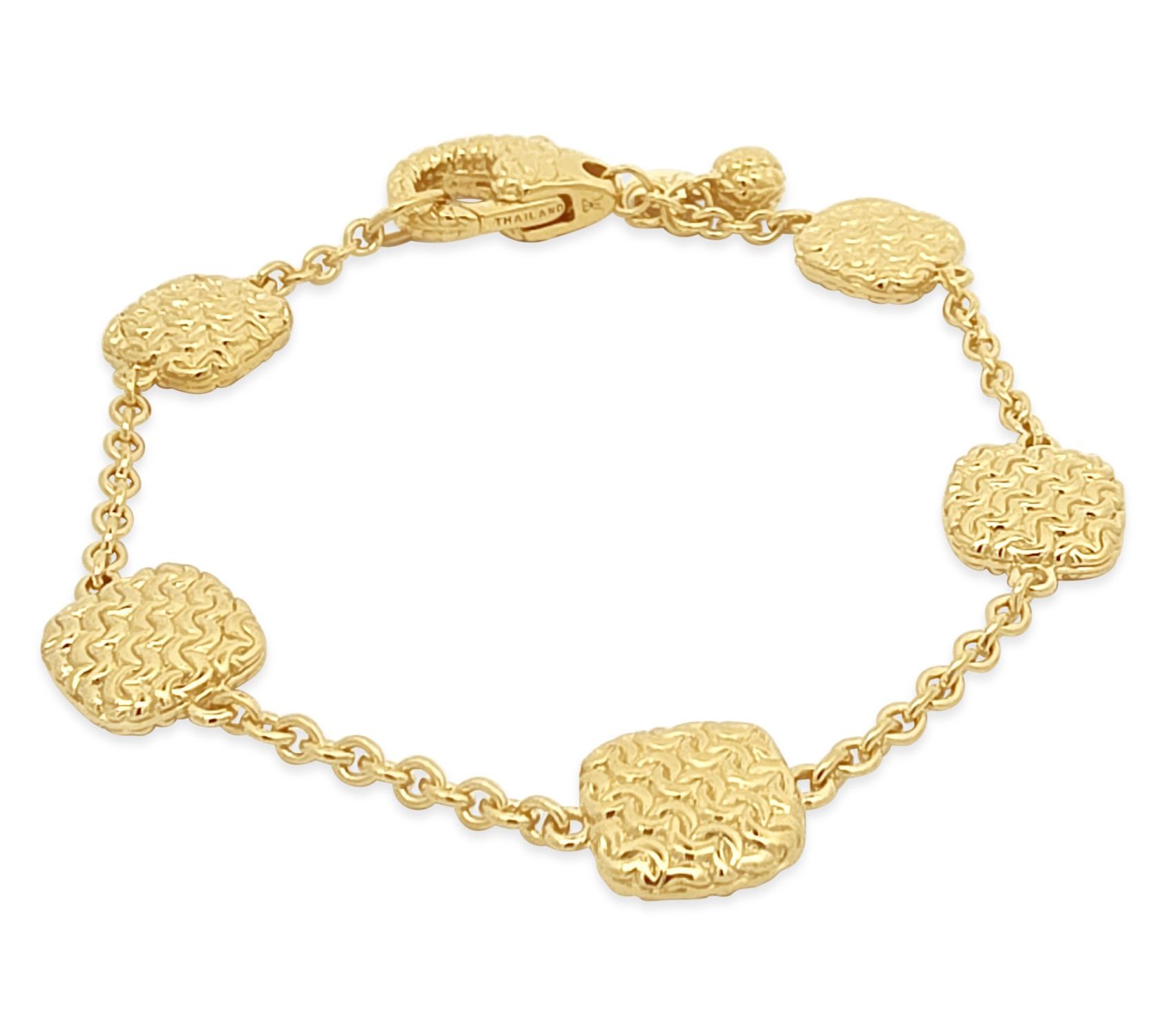 Tiffany Kay Silver 14K Gold Clad Purl Knit Station Bracelet