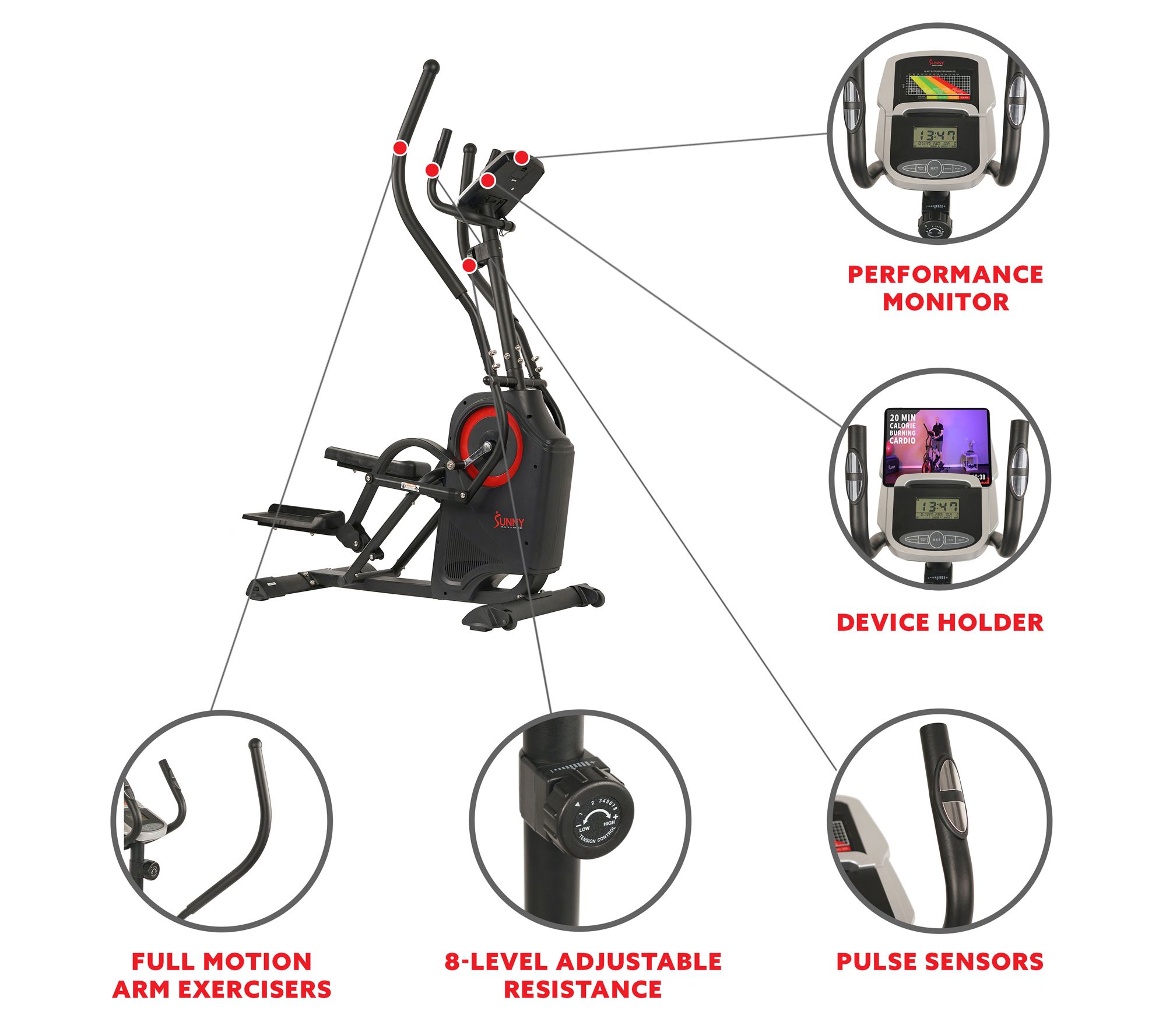Sunny Health & Fitness Premium Cardio Climber -SF-E3919