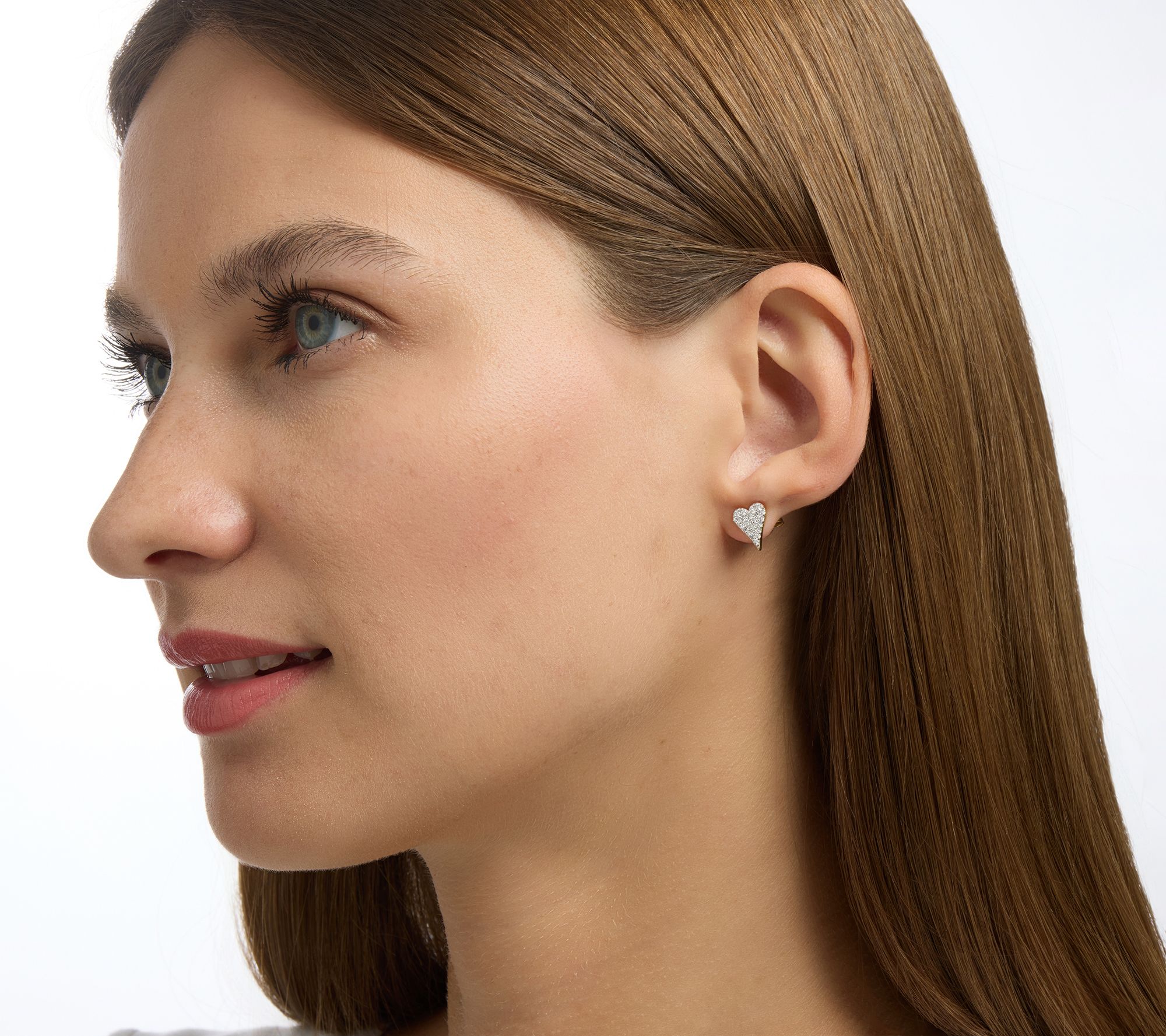 JEN by Jennifer Miller Pave Lab Grown Diamond 0.30ct Heart Earrings