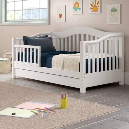 Harriet Bee Clarkson Toddler Bed with Storage, White
