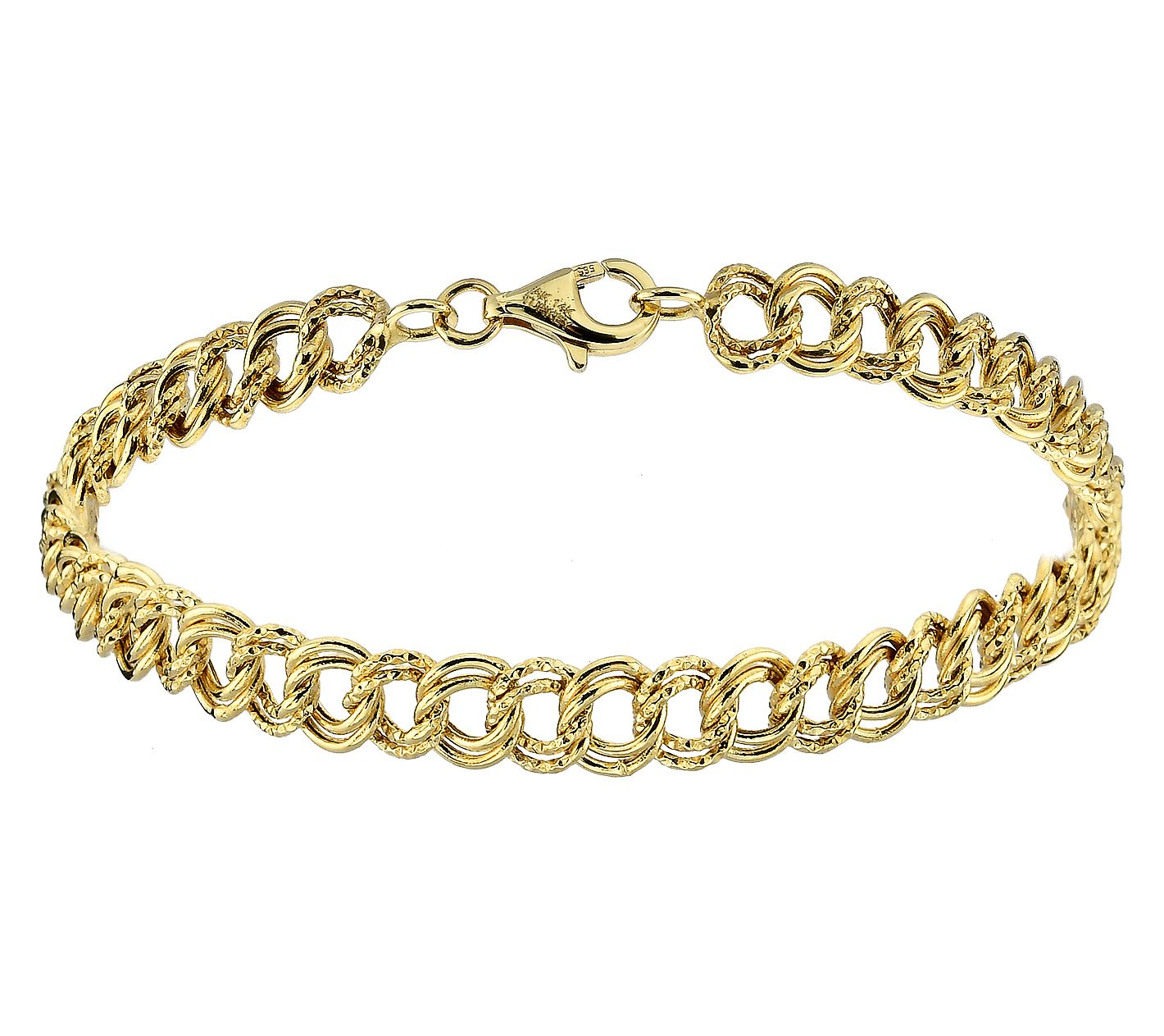 Adorna 14K Gold Diamond Cut Curb Link Bracelet