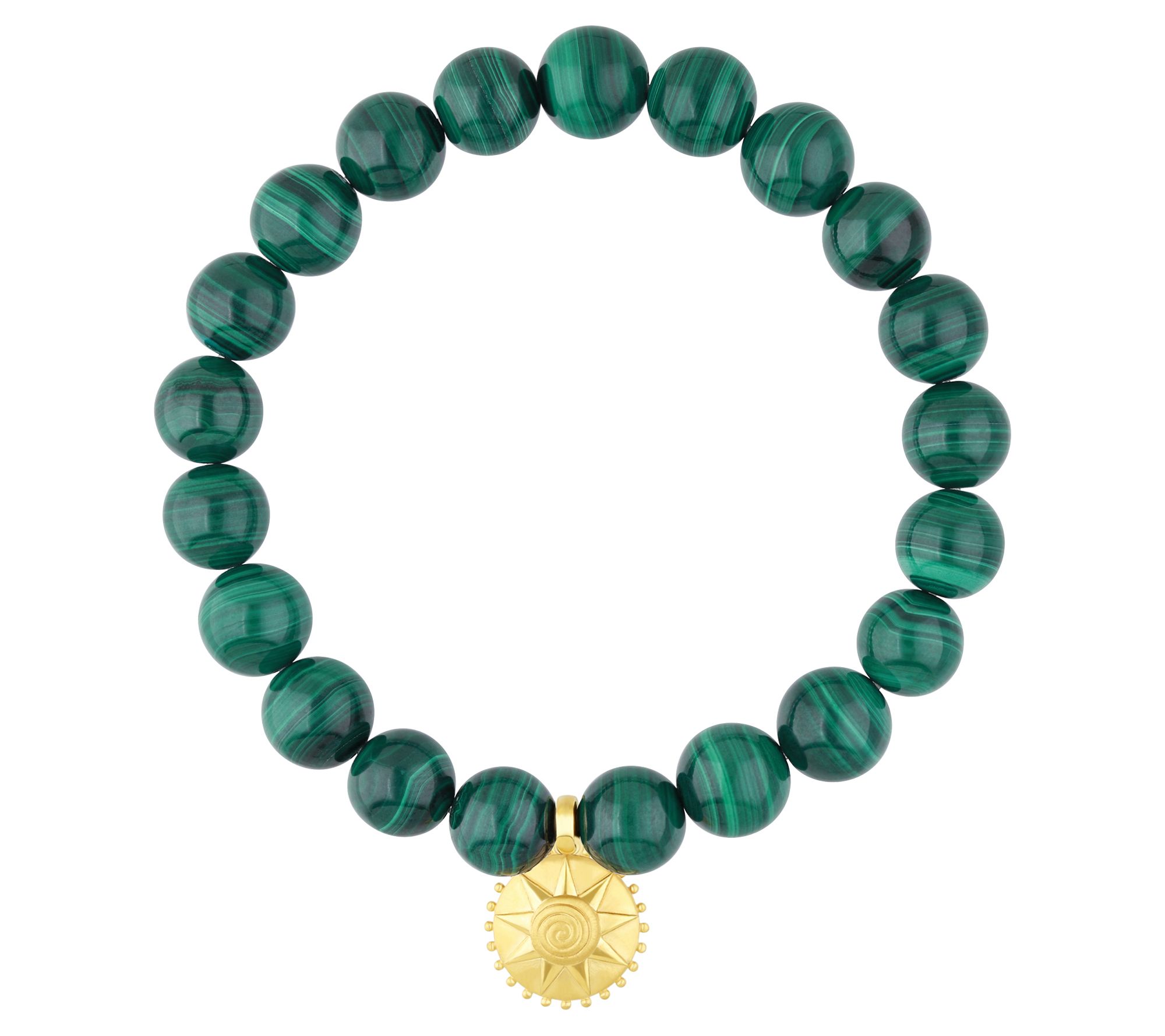 Elyse Ryan 14K Gold Clad Malachite Bead Joy Bracelet