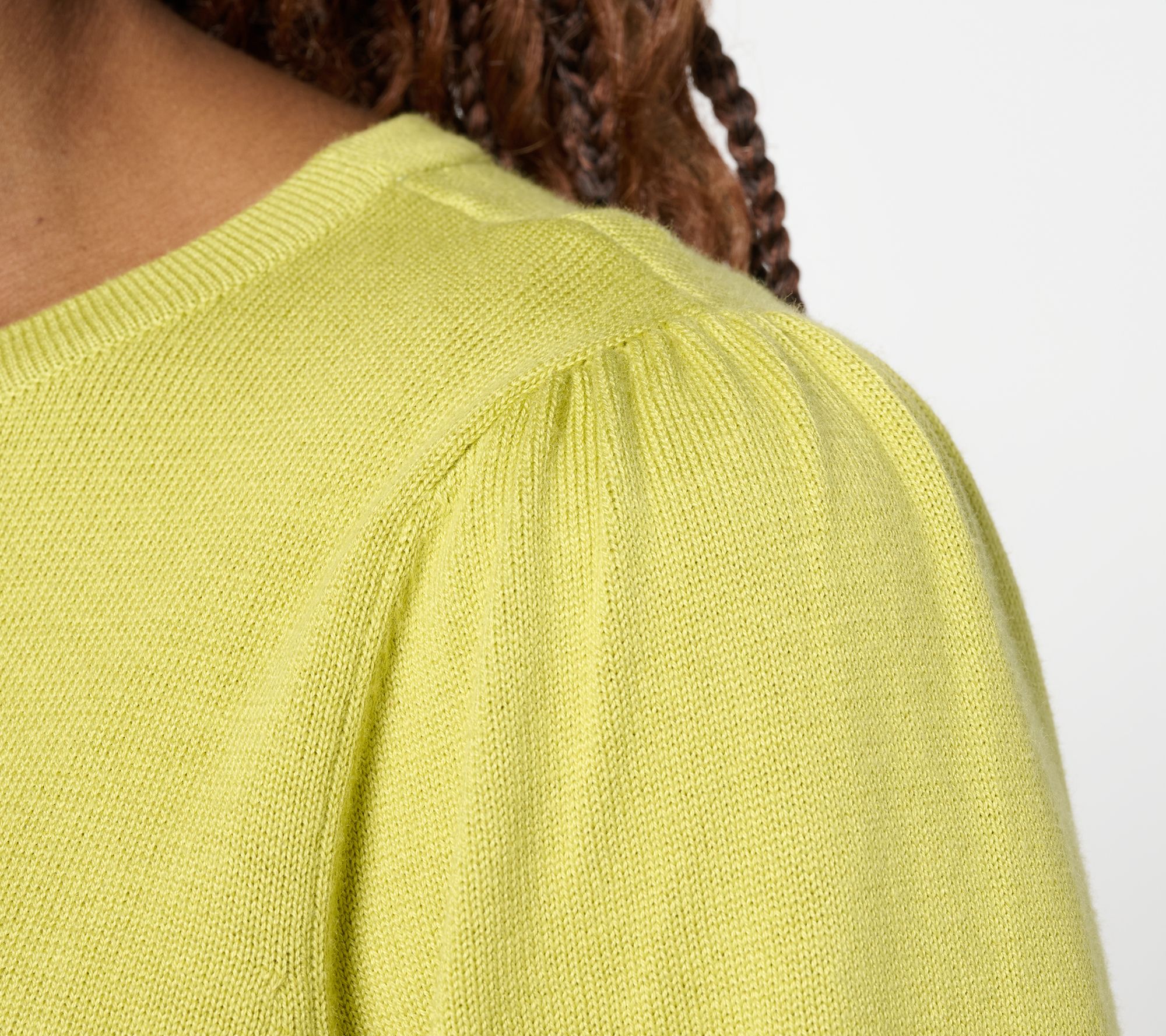 Belle by Kim Gravel Diagonal Color Block Blouson Sweater