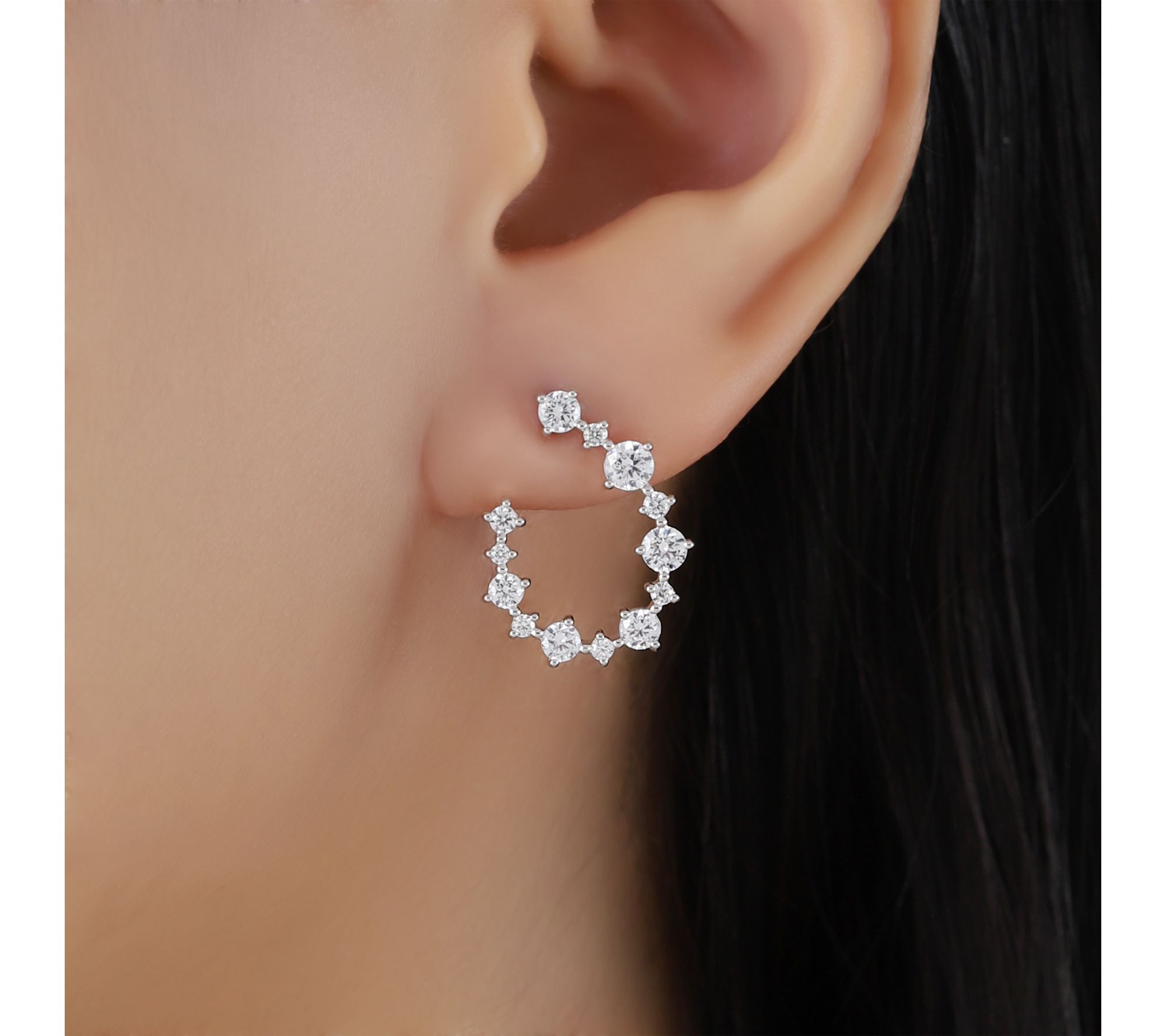 Ariva Sterling Silver Diamonique Galaxy Earrings